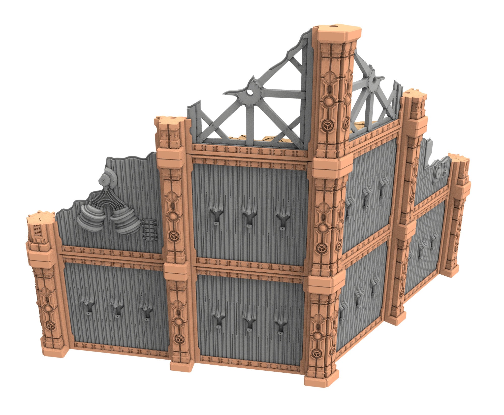 Military Ruined building printed in PLA and resin usable for warmachine, Damocles, One Page Rule, Firefight, infinity, scifi wargame...