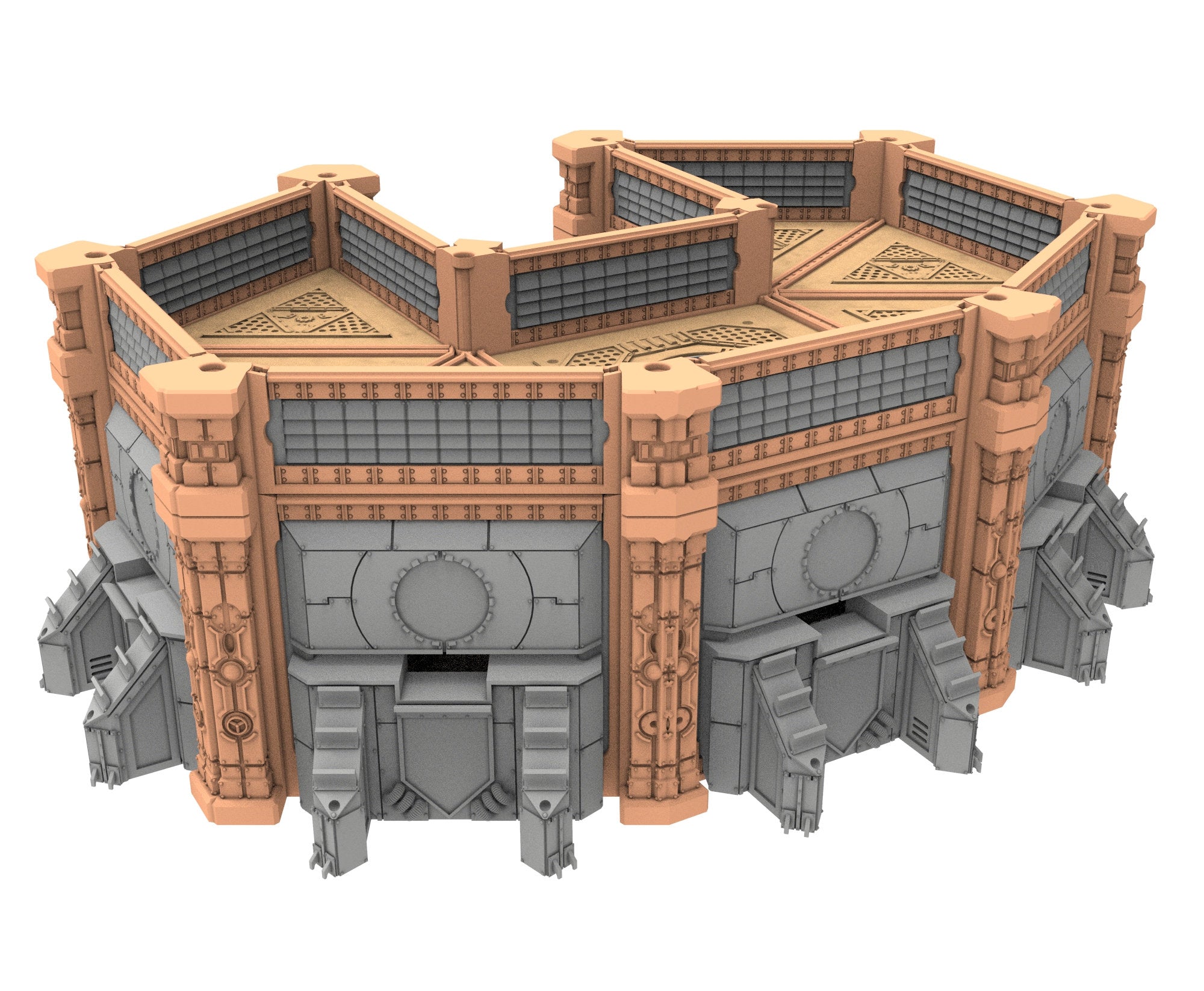 Military building printed in PLA and resin usable for warmachine, Damocles, One Page Rule, Firefight, infinity, scifi wargame...