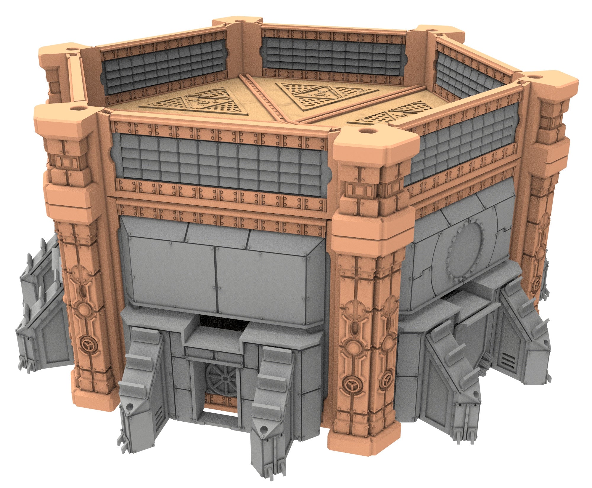 Military building printed in PLA and resin usable for warmachine, Damocles, One Page Rule, Firefight, infinity, scifi wargame...