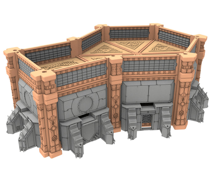Military building printed in PLA and resin usable for warmachine, Damocles, One Page Rule, Firefight, infinity, scifi wargame...