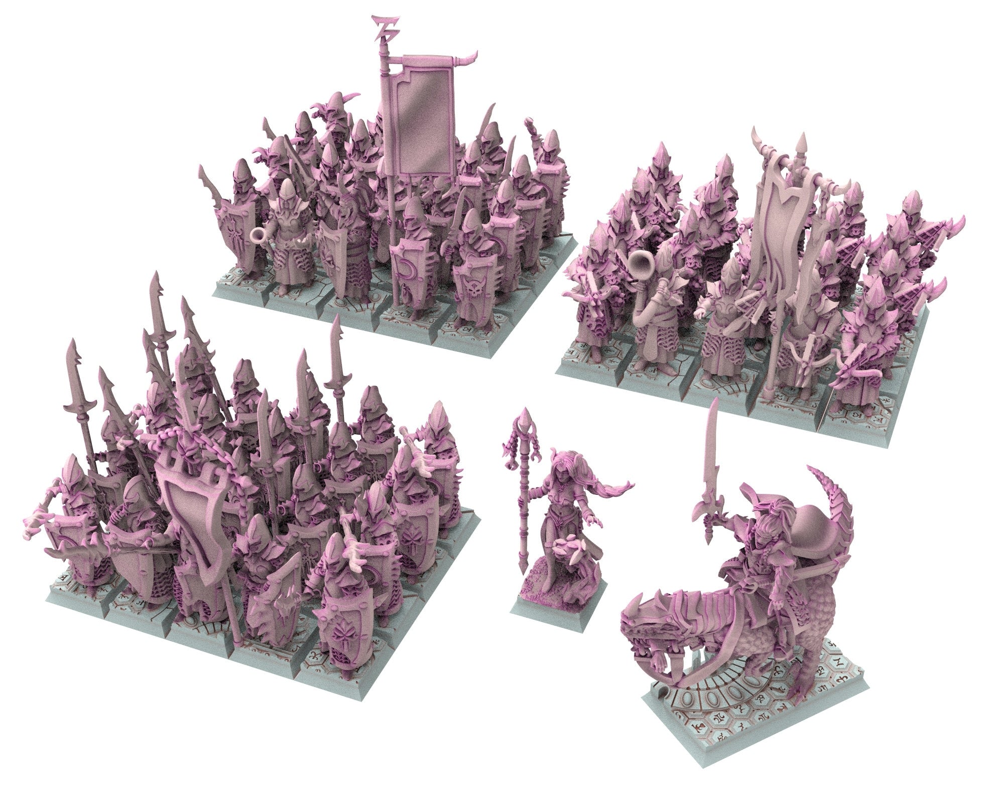 Dark Elves - Crossbow unit 20 soldiers, dark elves, Merciless north pillars usable for 9th Age, Fantasy Battle, Oldhammer, King of war, D&D