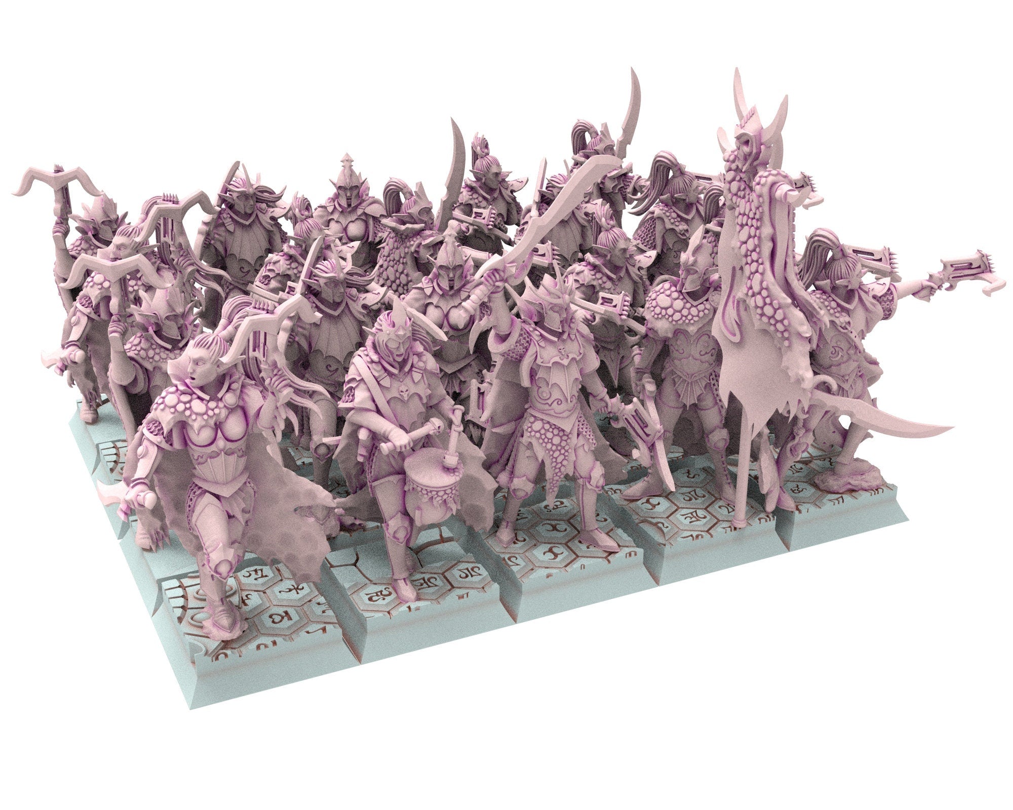 Dark Elves - 32mm Corsairs Army Bundle, dark elves, Merciless north pillars usable for 9th Age, Fantasy Battle, Oldhammer, King of war, D&D