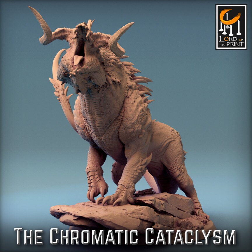 Tiamat cataclysmic - Dragonspawn Black, Tiamat DragonSpawn 3D, Lord of the Print, for Wargames, Pathfinder, Dungeons & Dragons TTRPG