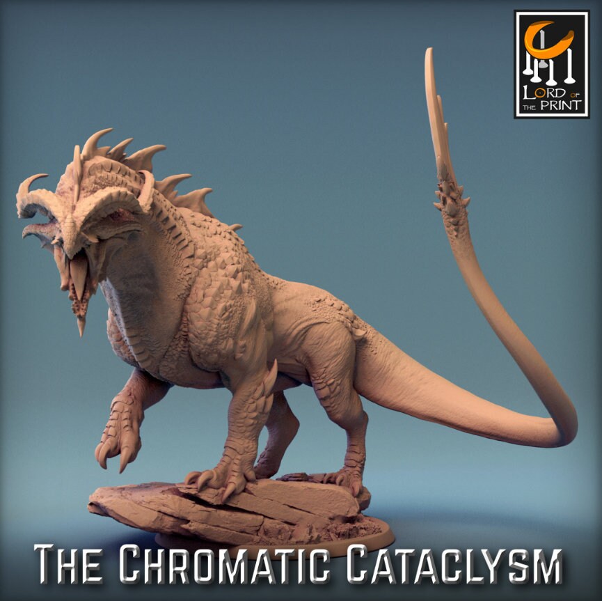 Tiamat cataclysmic - Dragonspawn Green, Tiamat DragonSpawn 3D, Lord of the Print, for Wargames, Pathfinder, Dungeons & Dragons TTRPG