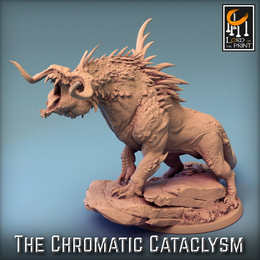 Tiamat cataclysmic - Dragonspawn Black, Tiamat DragonSpawn 3D, Lord of the Print, for Wargames, Pathfinder, Dungeons & Dragons TTRPG