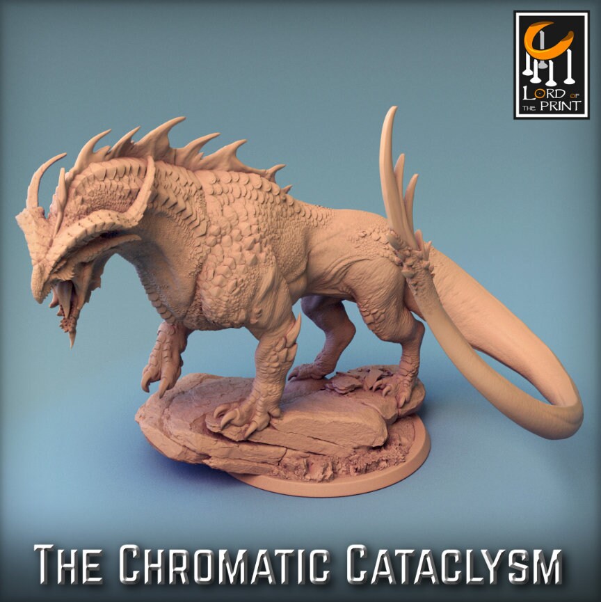 Tiamat cataclysmic - Dragonspawn Red, Tiamat DragonSpawn 3D, Lord of the Print, for Wargames, Pathfinder, Dungeons & Dragons TTRPG