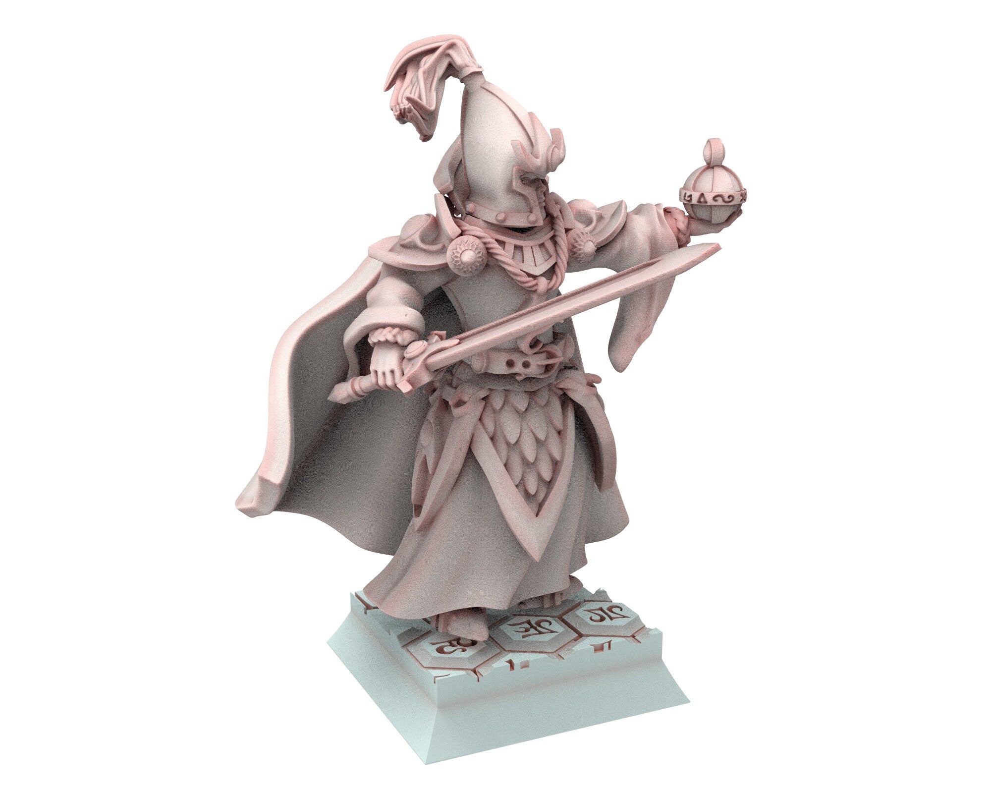 Hight Elves - 28mm Elven Sorcerer of war V2, Fantasy elves, Insular Kingdom usable for 9th Age, Fantasy Battle, Oldhammer, King of war, D&D