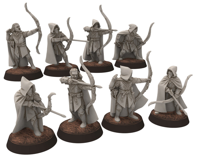 Darkwood - Rangers Wood elves Warriors with Bows, Middle rings miniatures for wargame D&D, LOTR, Medbury miniatures