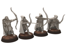 Load image into Gallery viewer, Darkwood - Rangers Wood elves Warriors Staff with Bows, Middle rings miniatures for wargame D&amp;D, LOTR, Medbury miniatures
