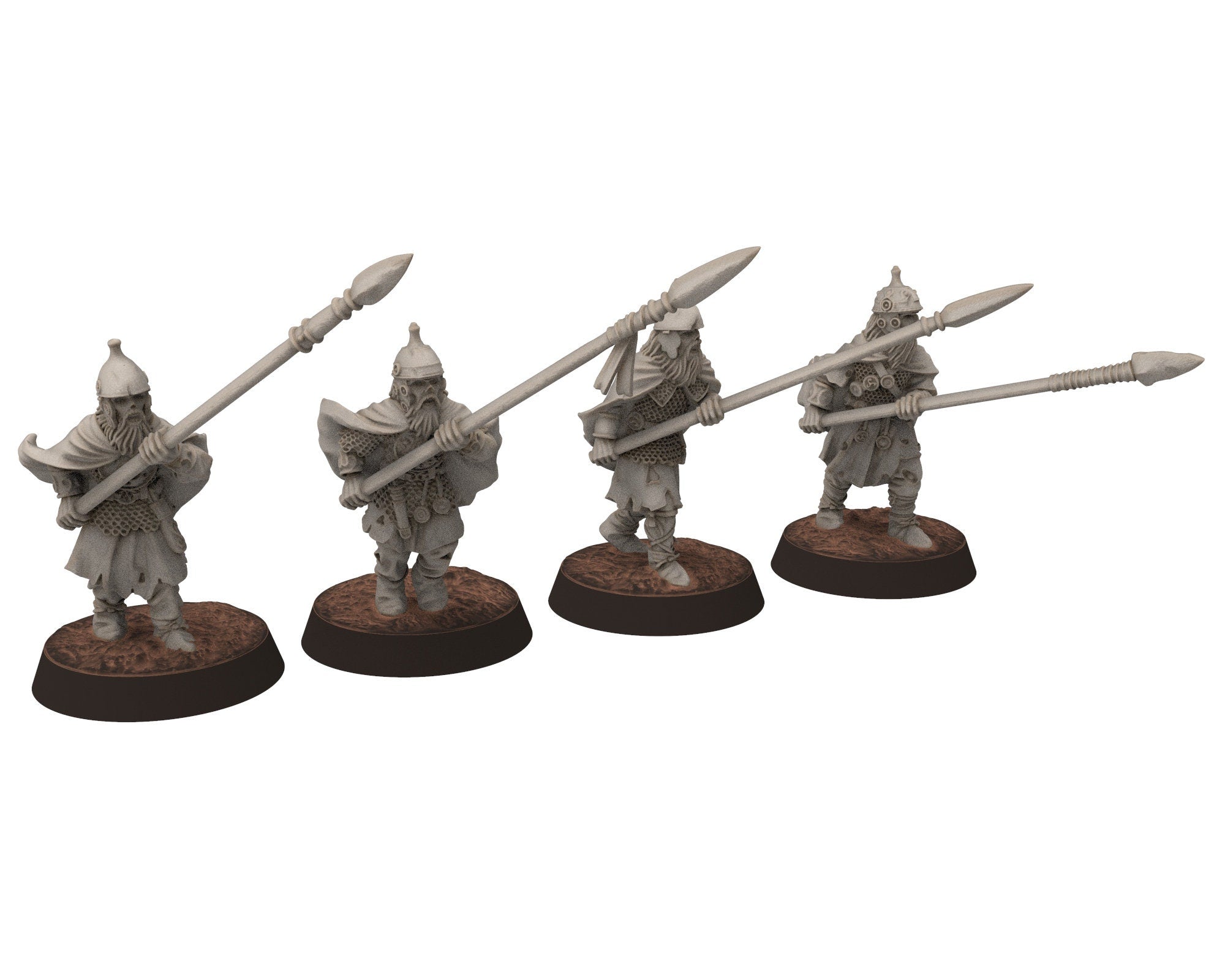 Undead Ghosts - Ghosty Gaul specters of the old war with Spears and Shield, under the mountain, miniatures for wargame D&D, LOTR...