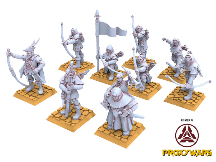 Arthurian Knights - Sherwood Archers & Heroes, for Oldhammer, king of wars, 9th age, Highlands Miniatures