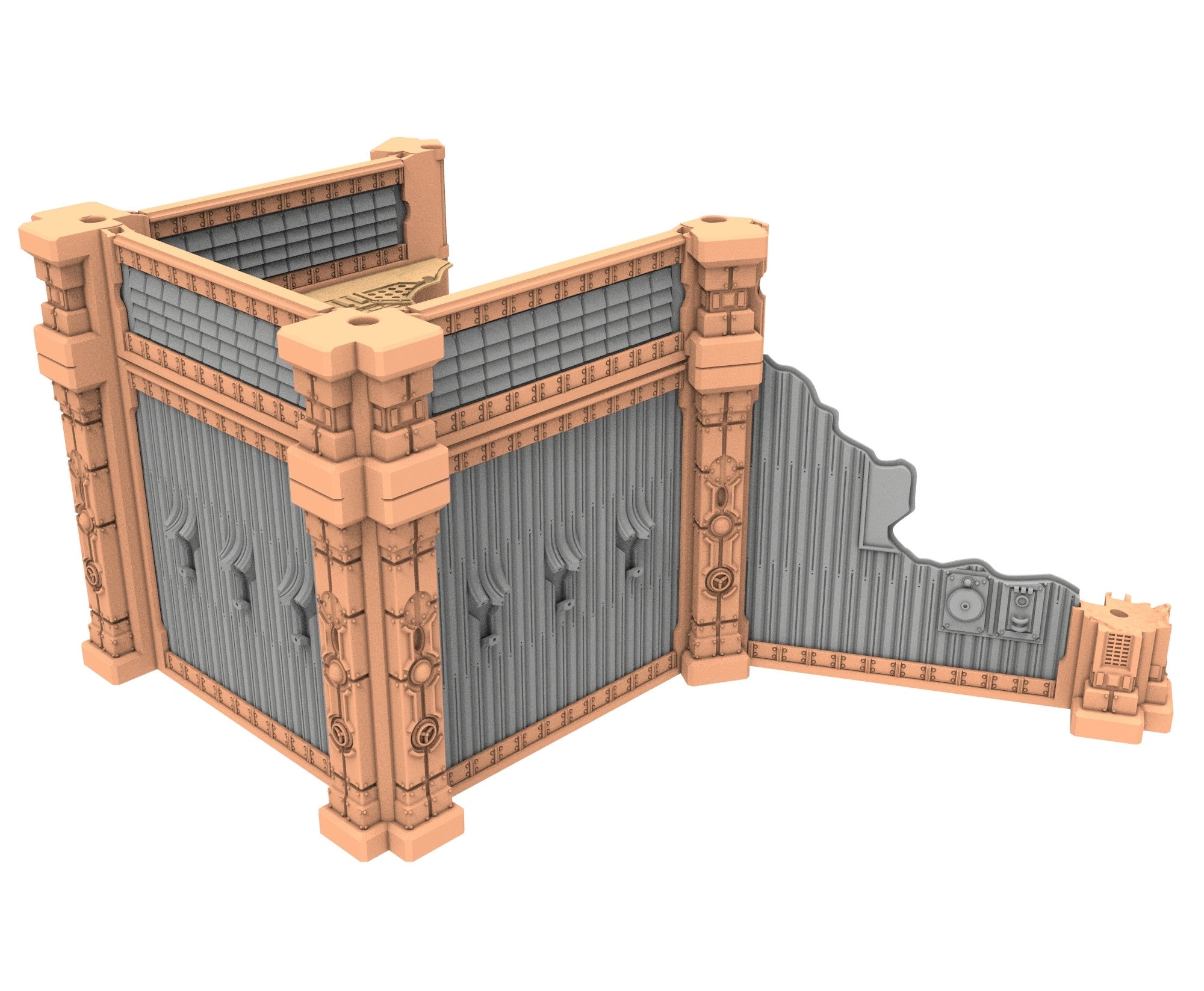 Military Ruined building printed in PLA and resin usable for warmachine, Damocles, One Page Rule, Firefight, infinity, scifi wargame...