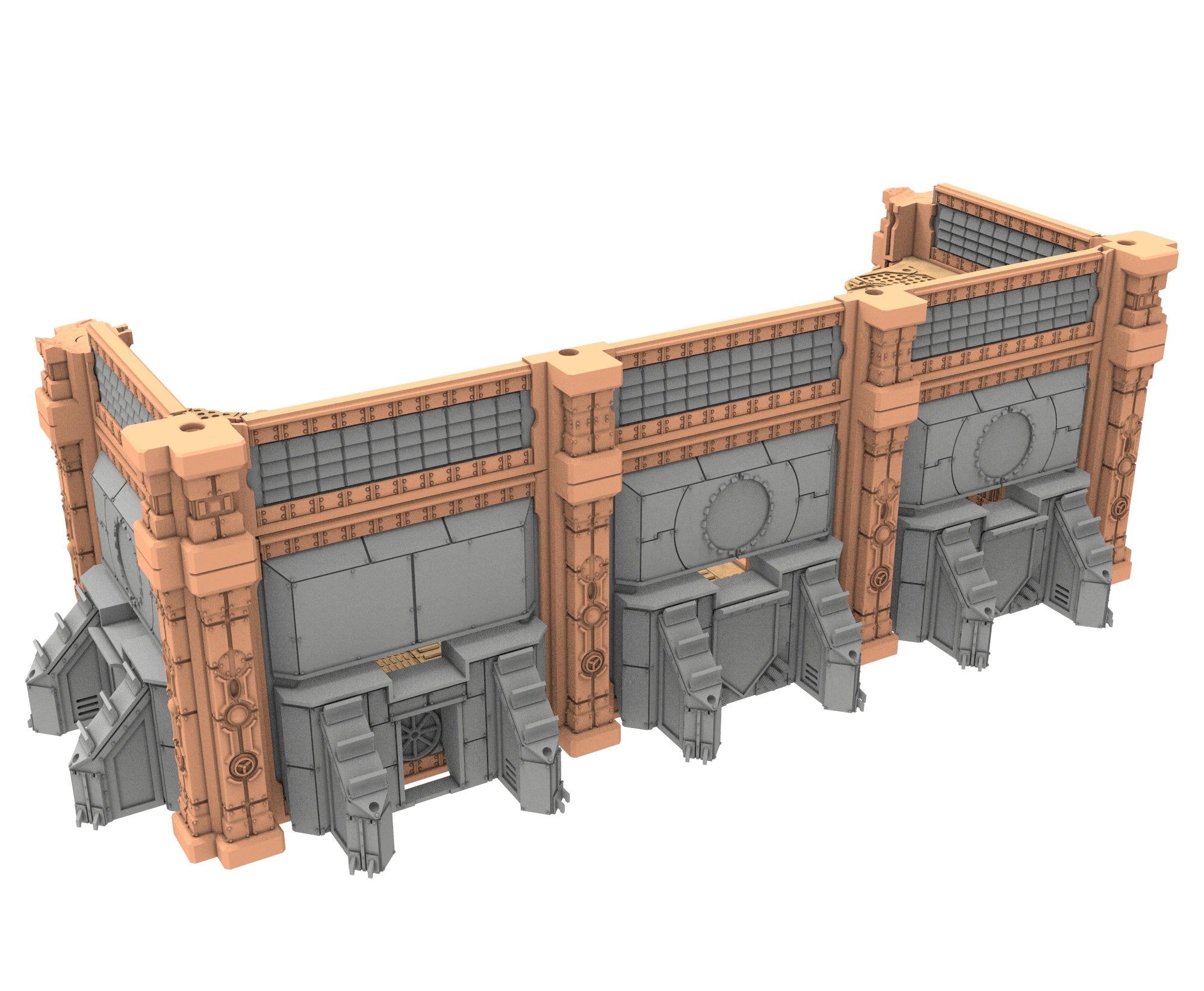 Military Ruined building printed in PLA and resin usable for warmachine, Damocles, One Page Rule, Firefight, infinity, scifi wargame...