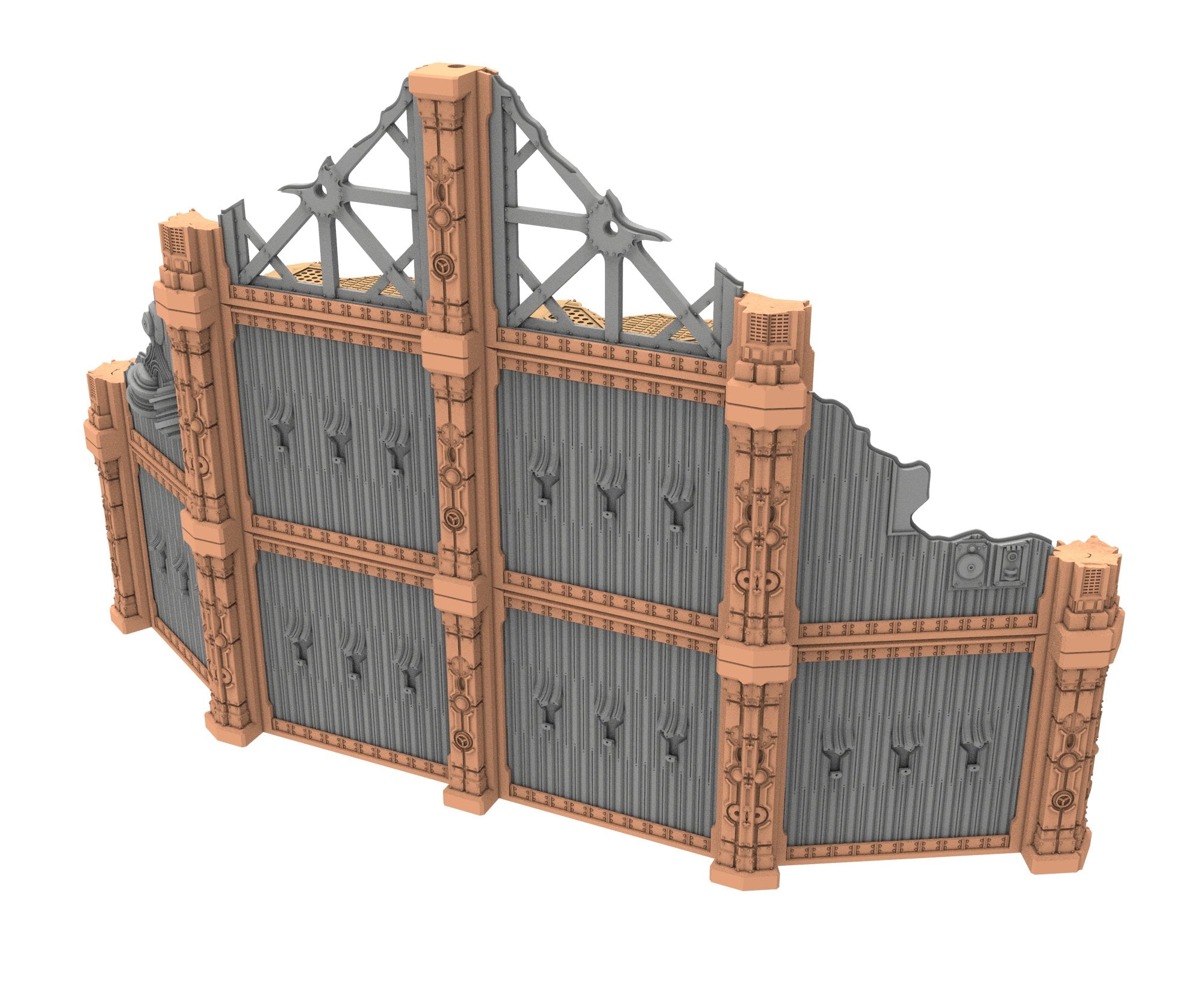 Military Ruined building printed in PLA and resin usable for warmachine, Damocles, One Page Rule, Firefight, infinity, scifi wargame...