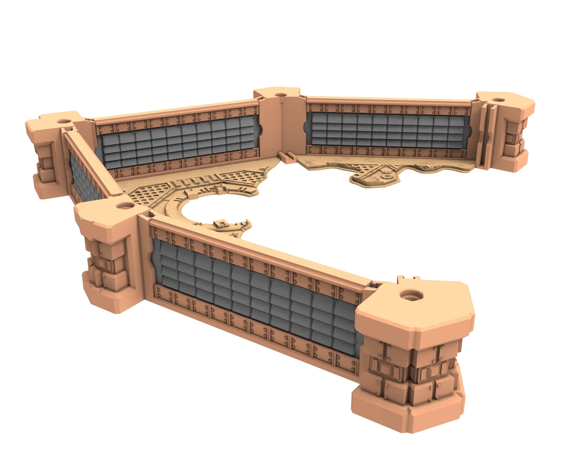 Military Ruined building printed in PLA and resin usable for warmachine, Damocles, One Page Rule, Firefight, infinity, scifi wargame...