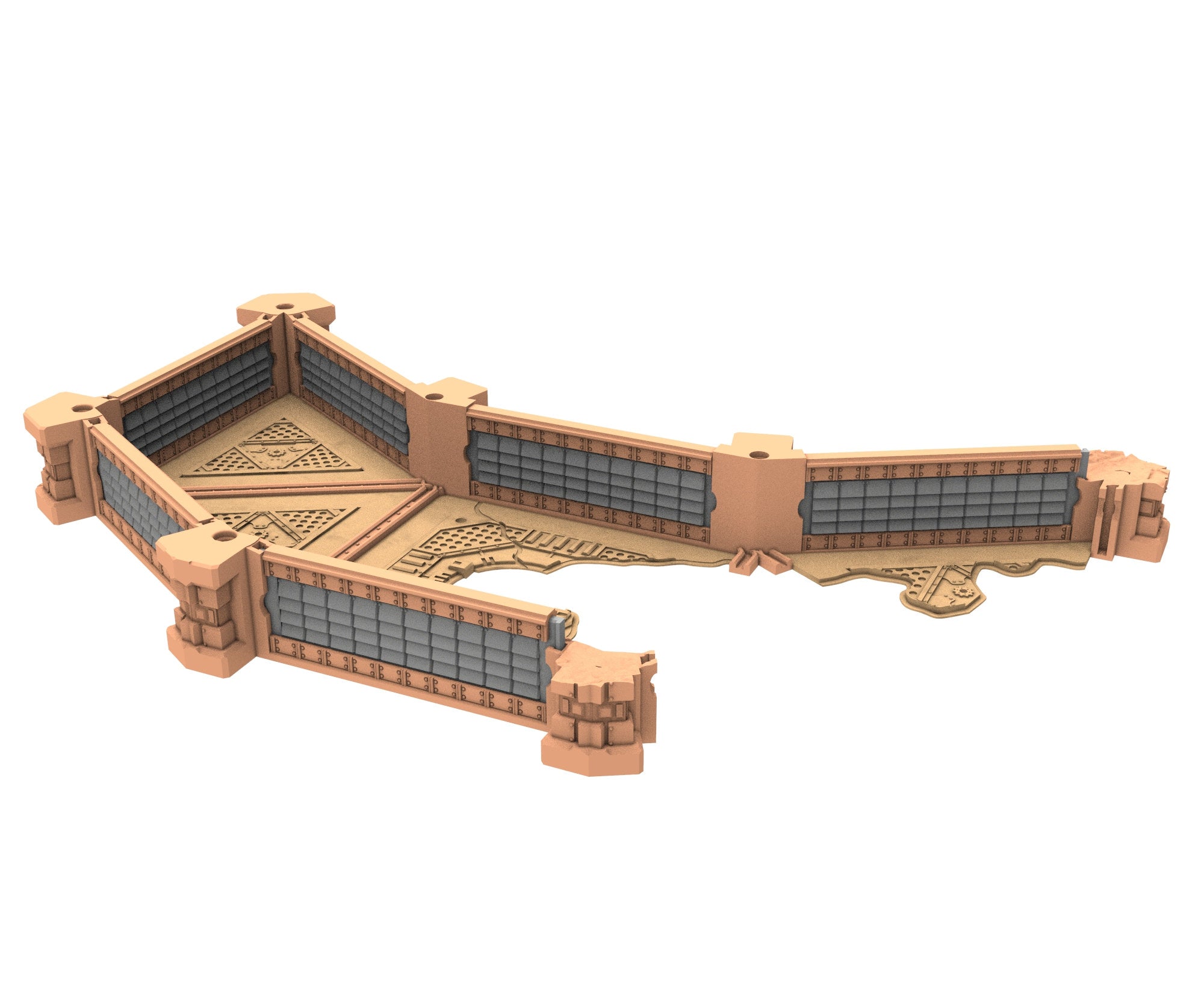 Military Ruined building printed in PLA and resin usable for warmachine, Damocles, One Page Rule, Firefight, infinity, scifi wargame...