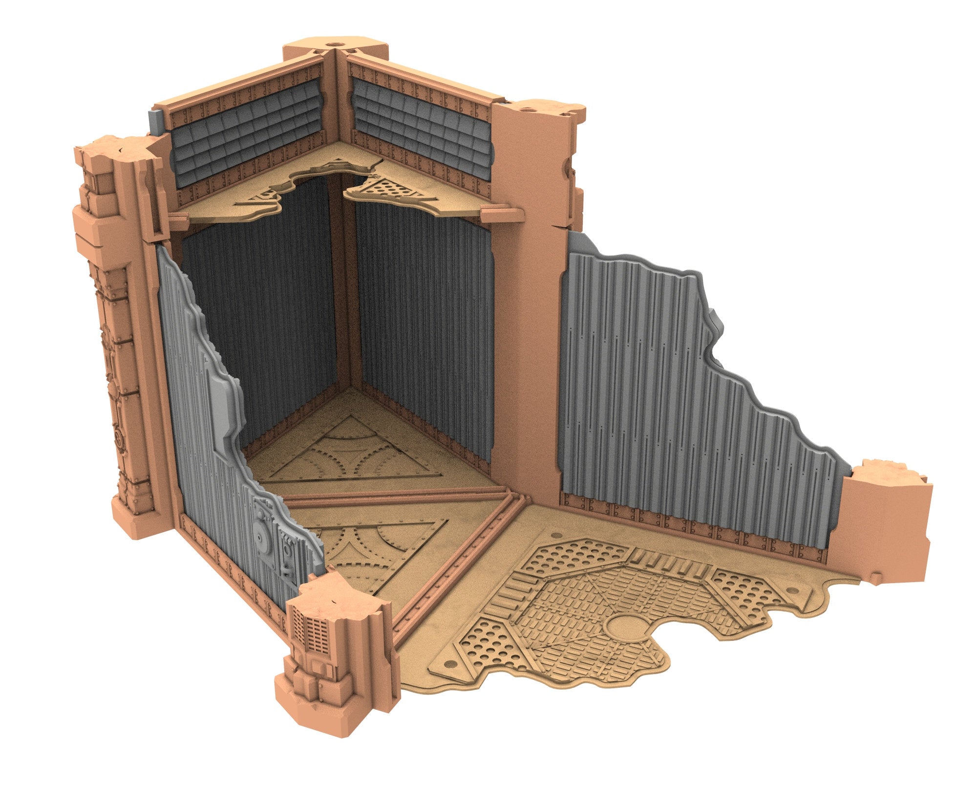 Military Ruined building printed in PLA and resin usable for warmachine, Damocles, One Page Rule, Firefight, infinity, scifi wargame...