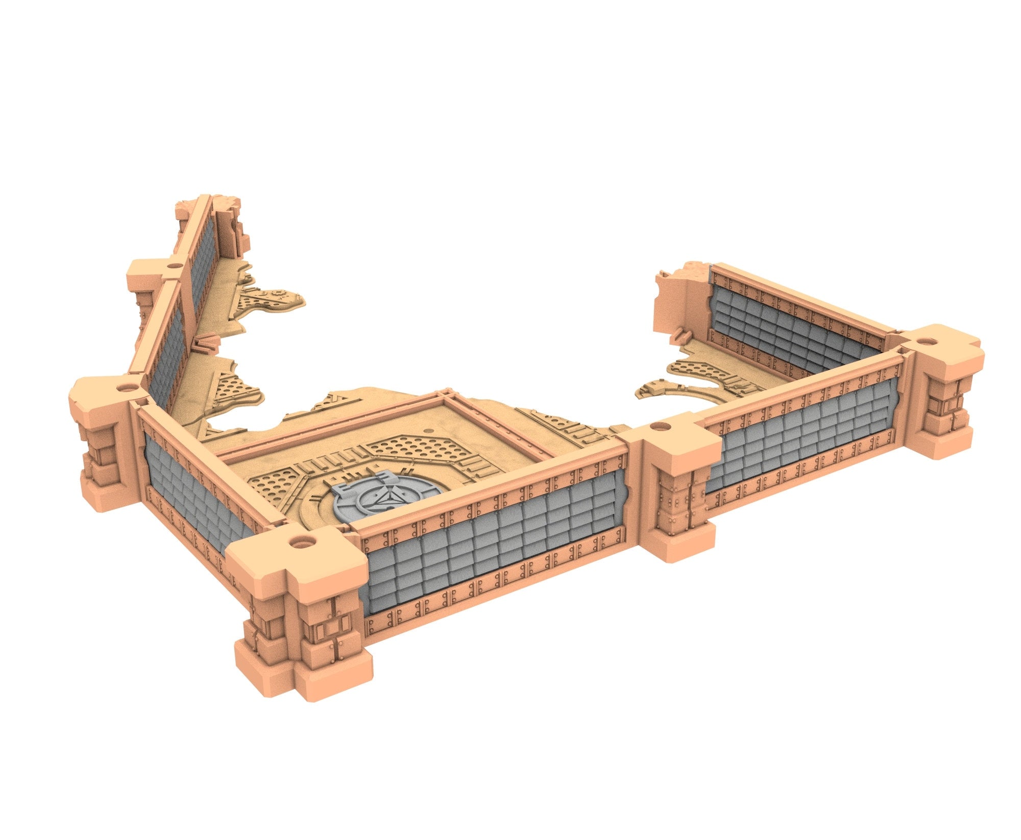 Military Ruined building printed in PLA and resin usable for warmachine, Damocles, One Page Rule, Firefight, infinity, scifi wargame...