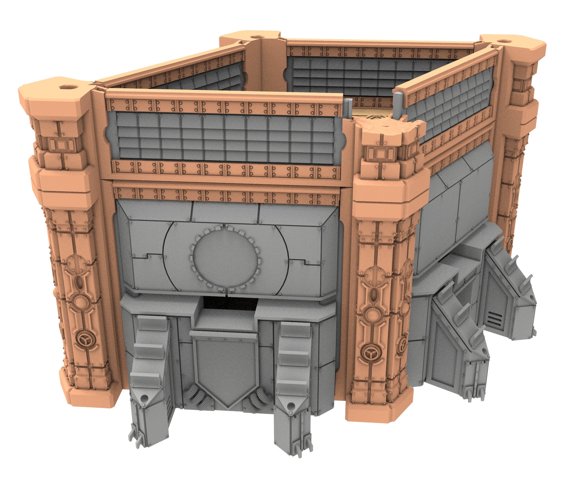 Military Ruined building printed in PLA and resin usable for warmachine, Damocles, One Page Rule, Firefight, infinity, scifi wargame...