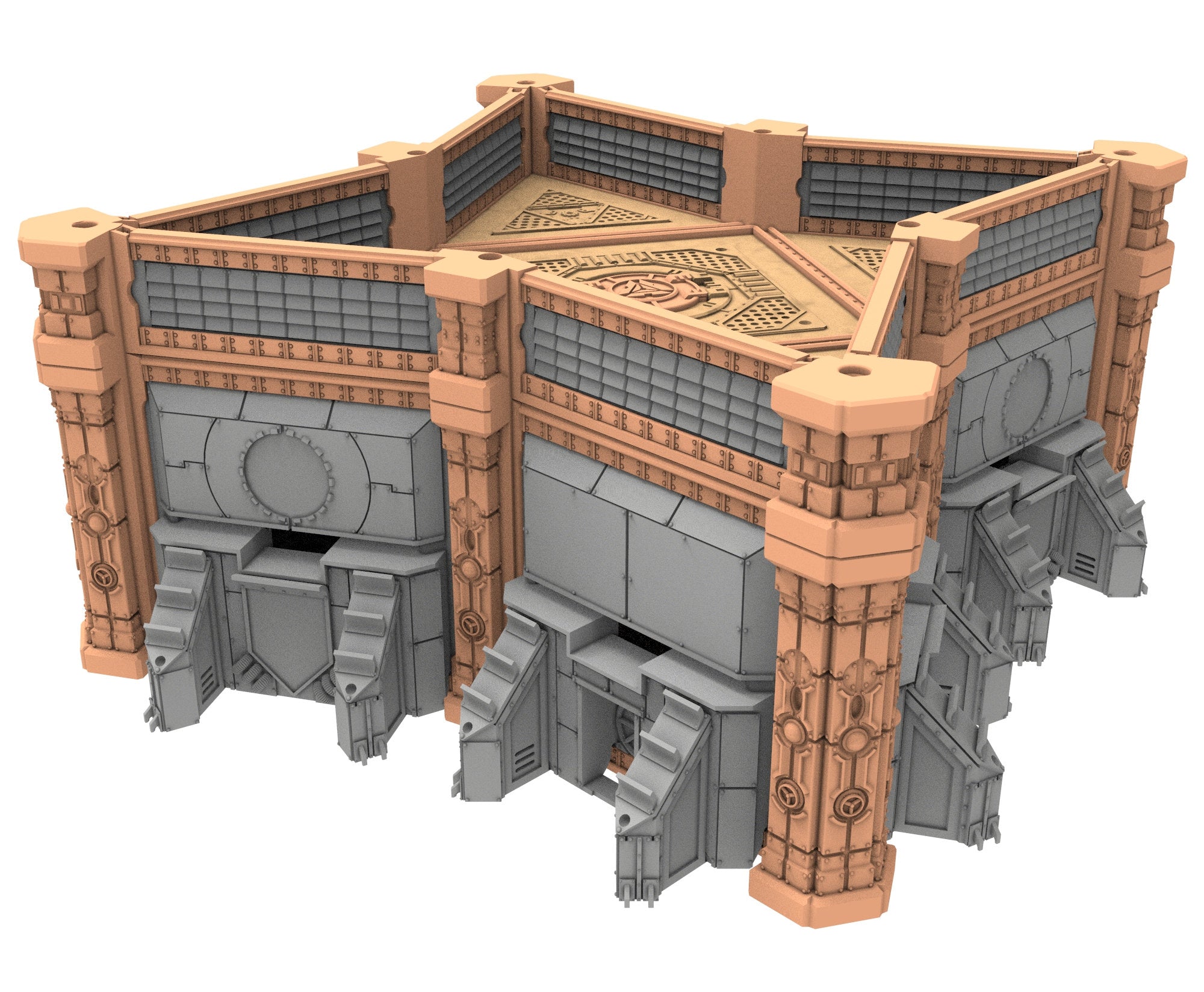 Military building printed in PLA and resin usable for warmachine, Damocles, One Page Rule, Firefight, infinity, scifi wargame...