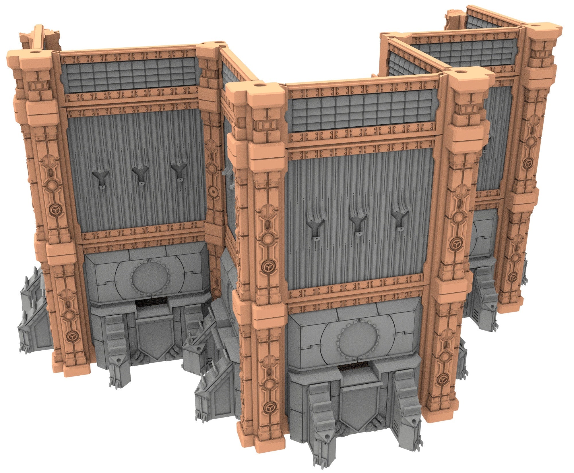 Military Ruined building printed in PLA and resin usable for warmachine, Damocles, One Page Rule, Firefight, infinity, scifi wargame...