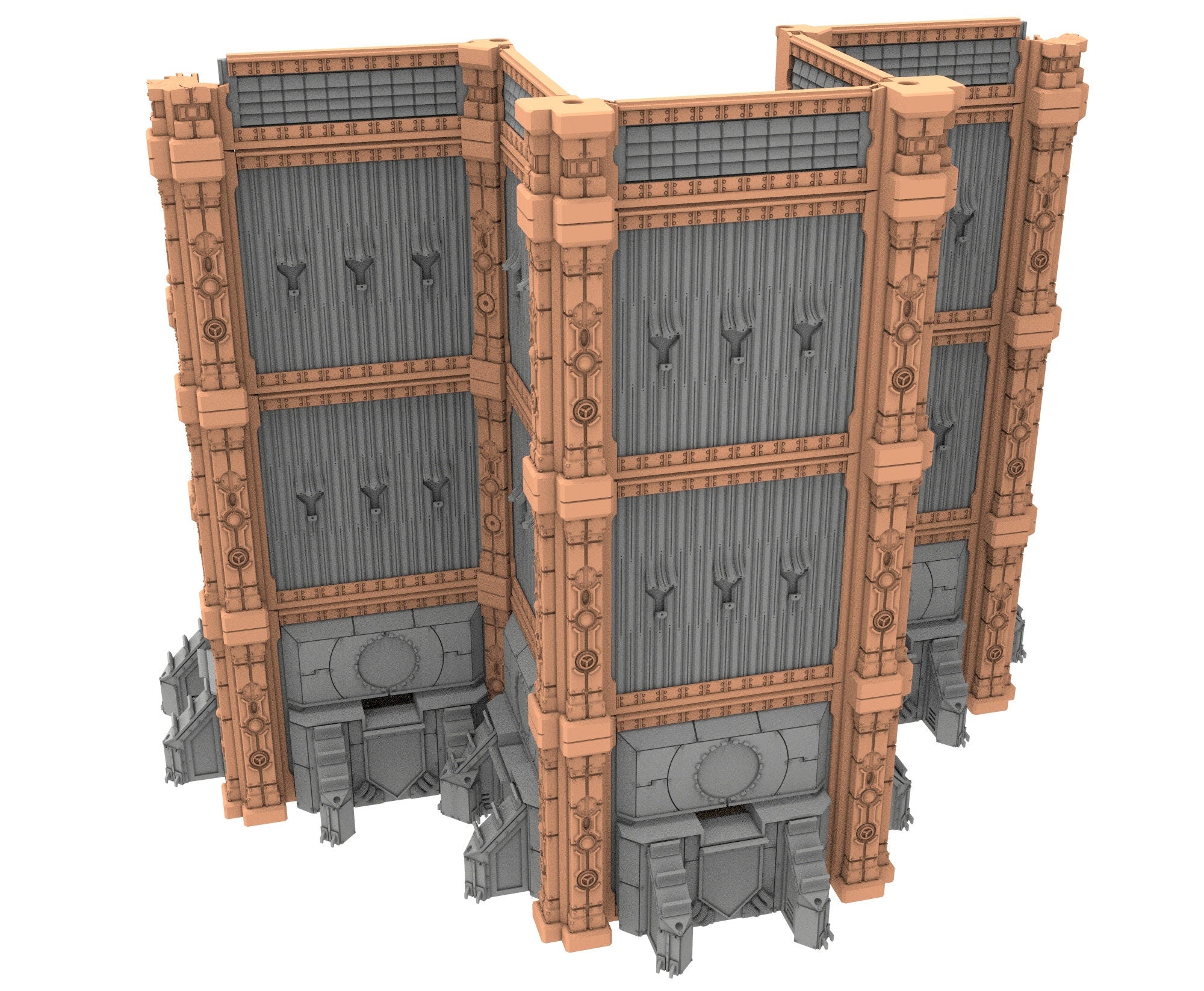 Military Ruined building printed in PLA and resin usable for warmachine, Damocles, One Page Rule, Firefight, infinity, scifi wargame...