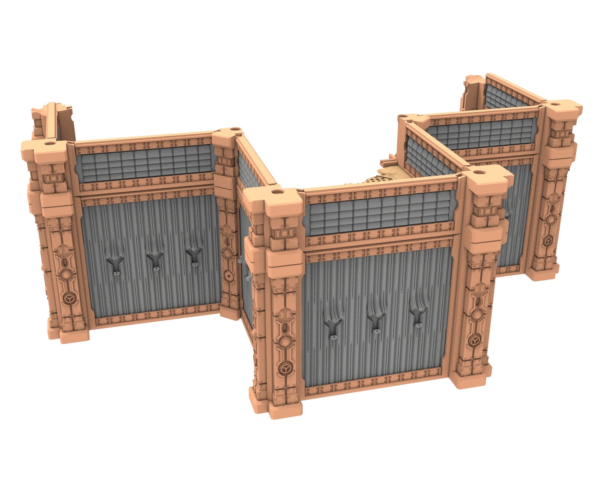 Military Ruined building printed in PLA and resin usable for warmachine, Damocles, One Page Rule, Firefight, infinity, scifi wargame...