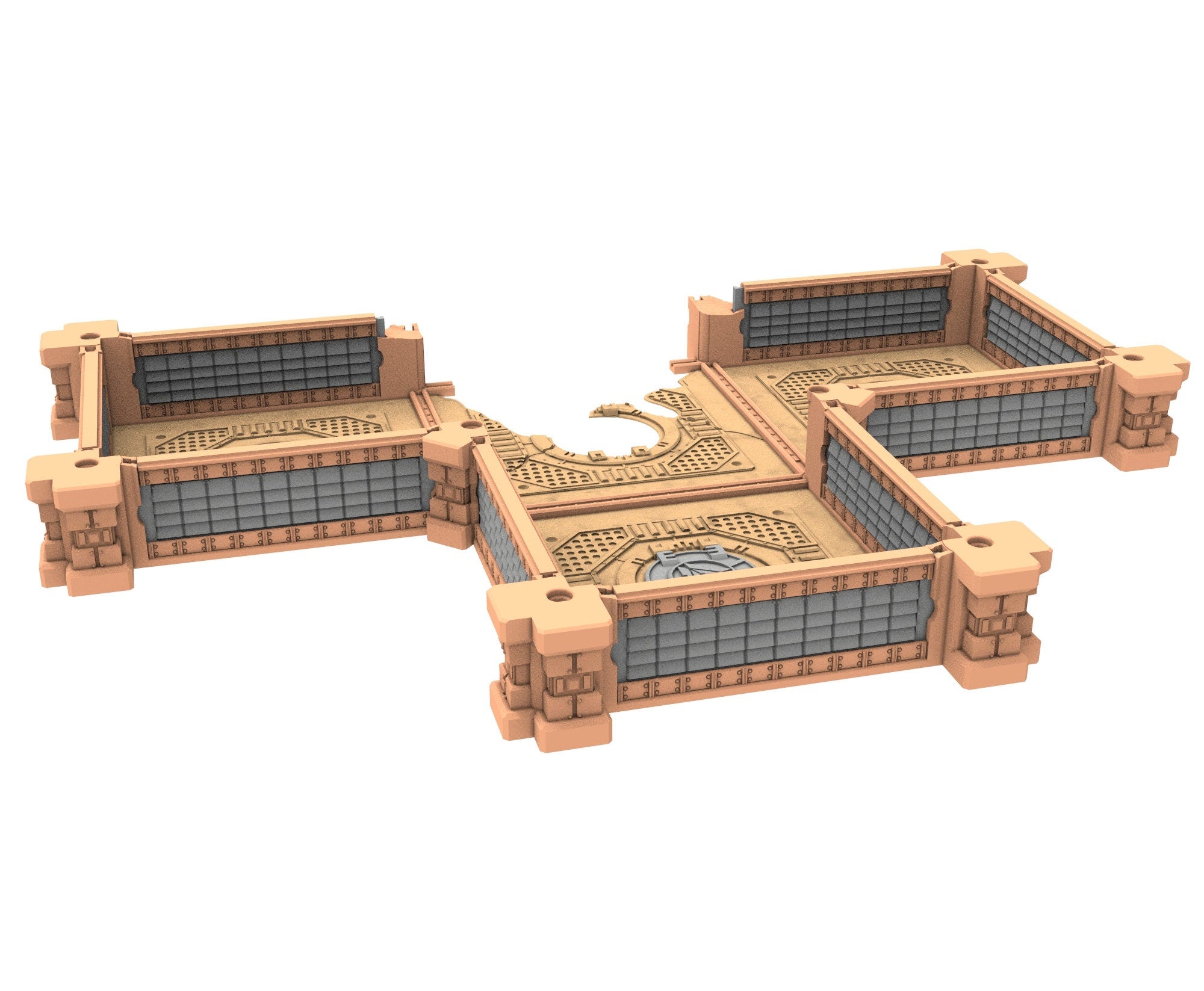 Military Ruined building printed in PLA and resin usable for warmachine, Damocles, One Page Rule, Firefight, infinity, scifi wargame...