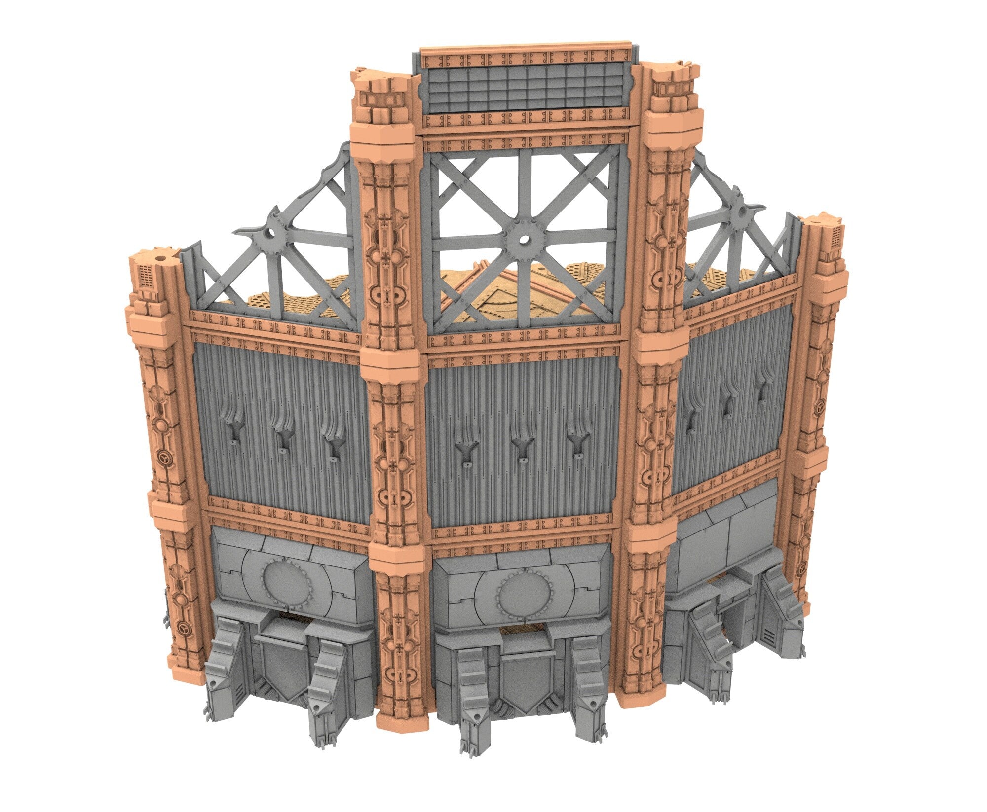 Military Ruined building printed in PLA and resin usable for warmachine, Damocles, One Page Rule, Firefight, infinity, scifi wargame...