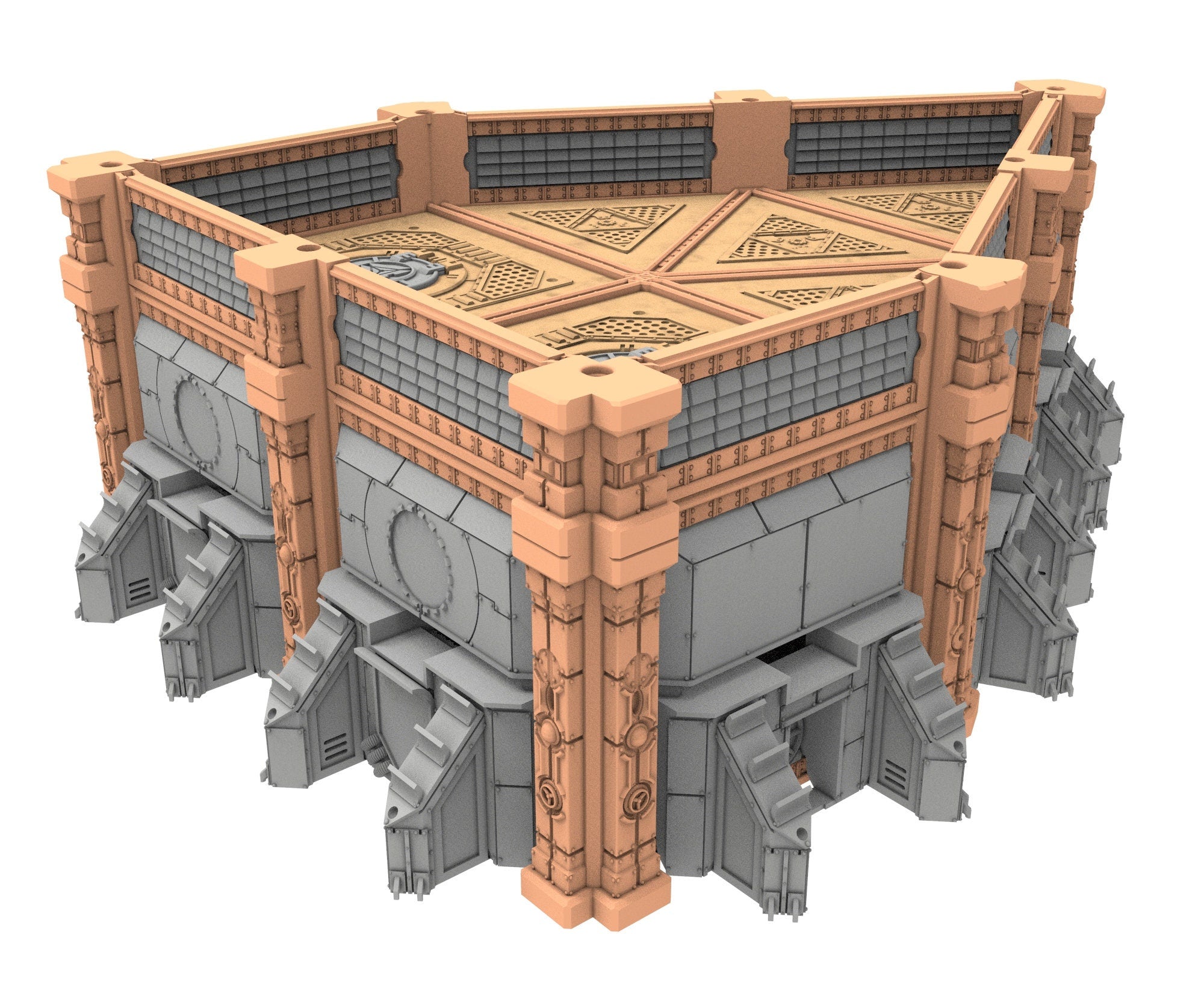 Military building printed in PLA and resin usable for warmachine, Damocles, One Page Rule, Firefight, infinity, scifi wargame...