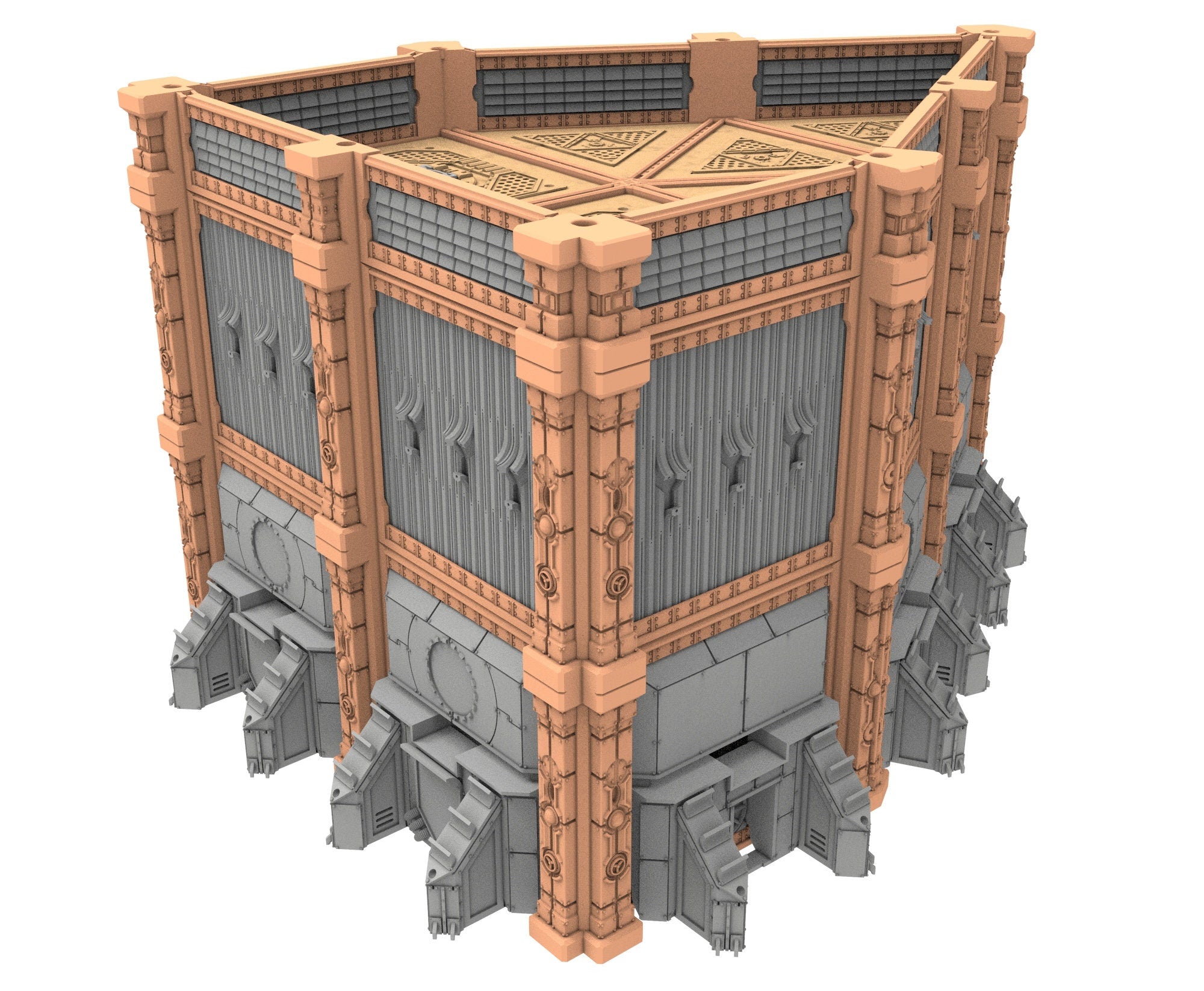 Military building printed in PLA and resin usable for warmachine, Damocles, One Page Rule, Firefight, infinity, scifi wargame...