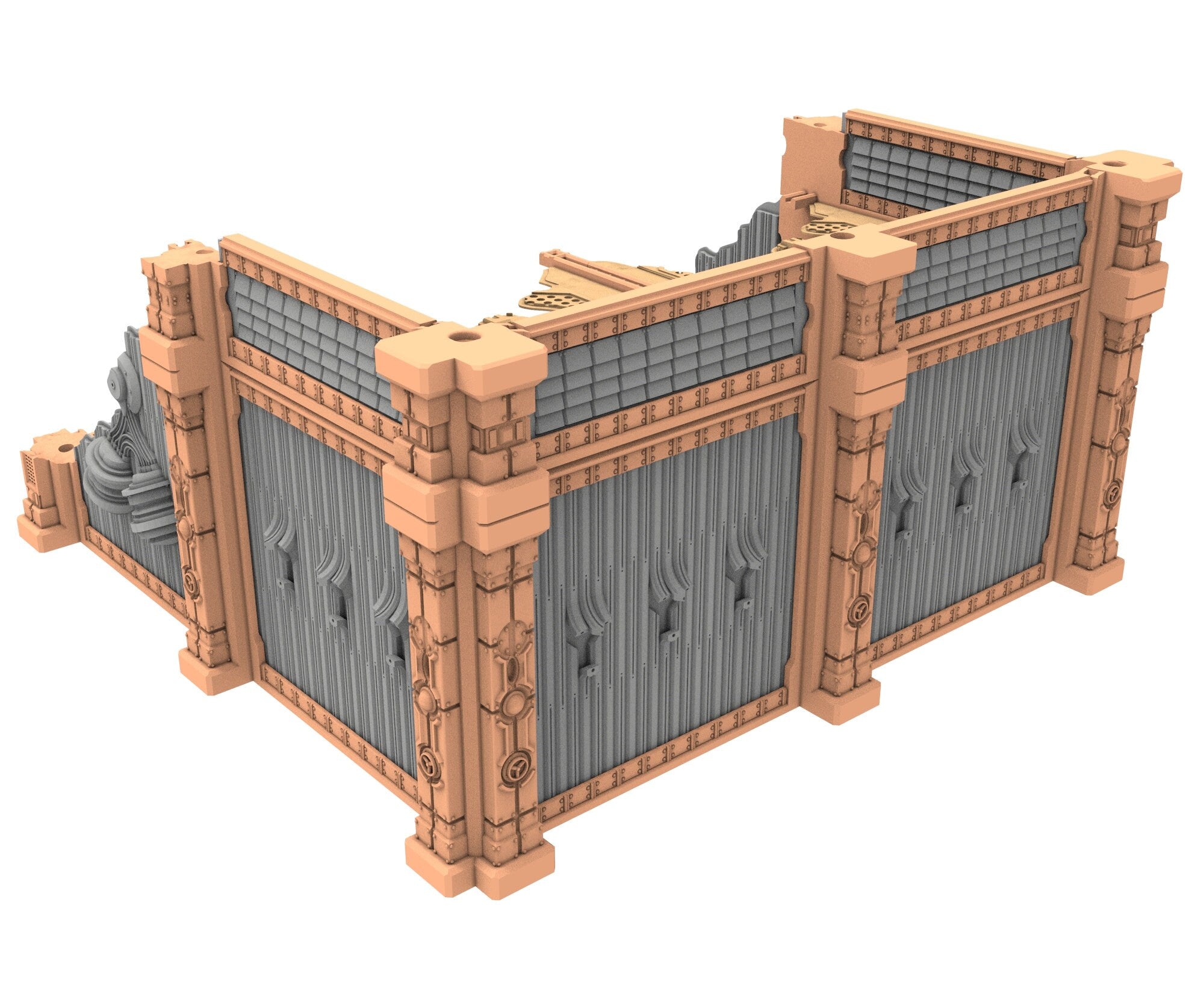 Military Ruined building printed in PLA and resin usable for warmachine, Damocles, One Page Rule, Firefight, infinity, scifi wargame...