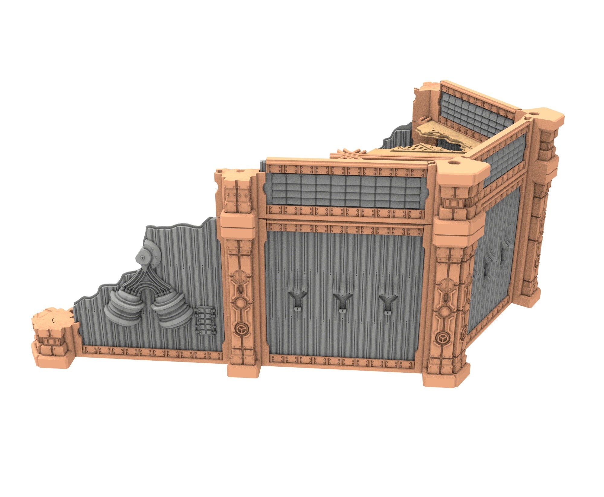 Military Ruined building printed in PLA and resin usable for warmachine, Damocles, One Page Rule, Firefight, infinity, scifi wargame...