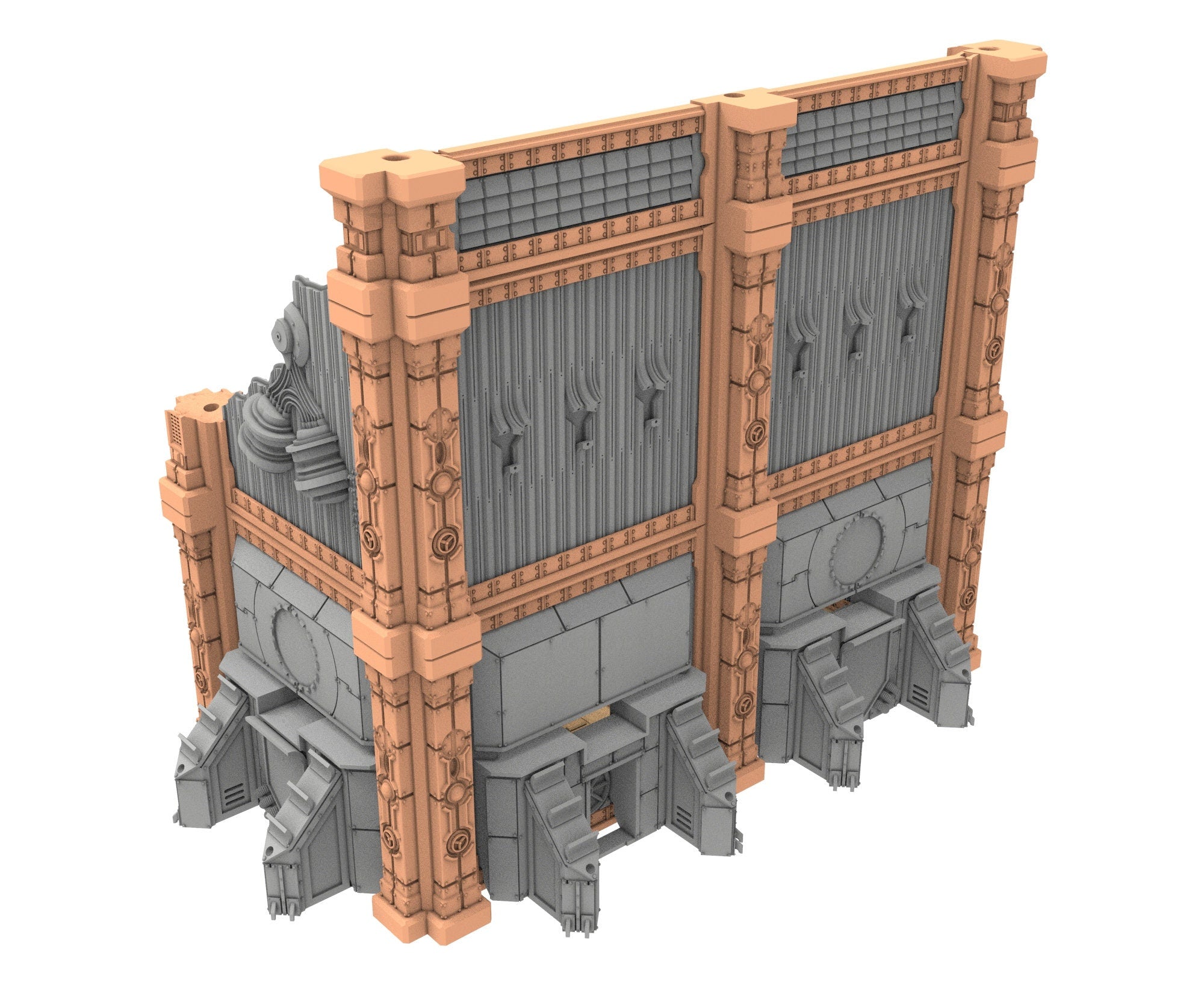 Military Ruined building printed in PLA and resin usable for warmachine, Damocles, One Page Rule, Firefight, infinity, scifi wargame...