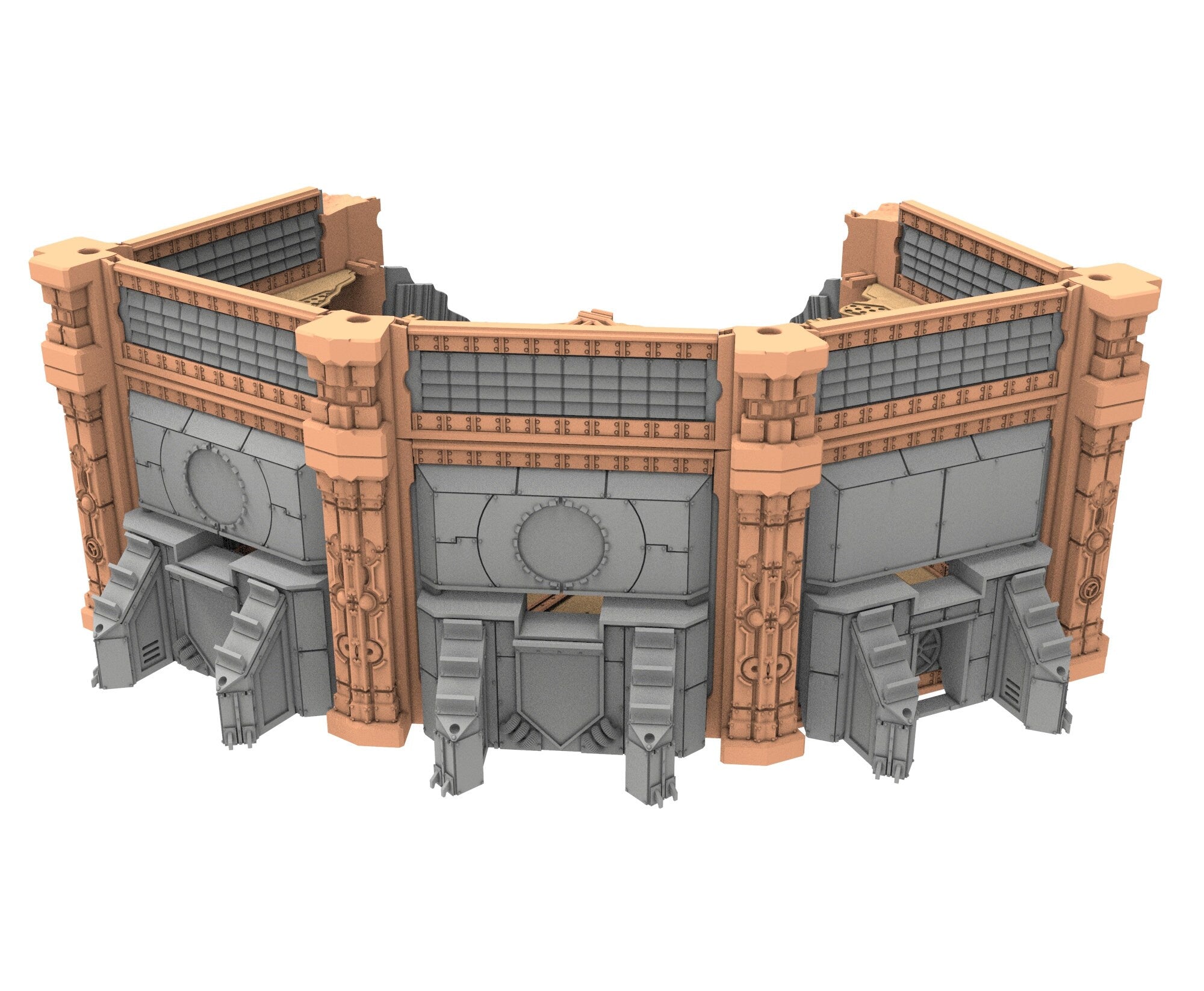 Military Ruined building printed in PLA and resin usable for warmachine, Damocles, One Page Rule, Firefight, infinity, scifi wargame...