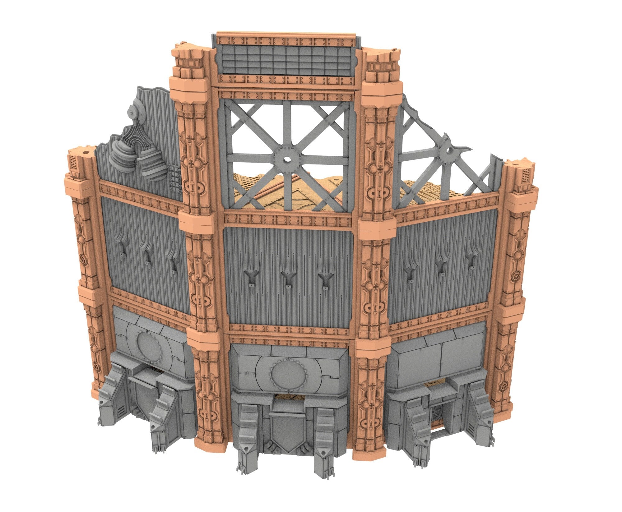 Military Ruined building printed in PLA and resin usable for warmachine, Damocles, One Page Rule, Firefight, infinity, scifi wargame...