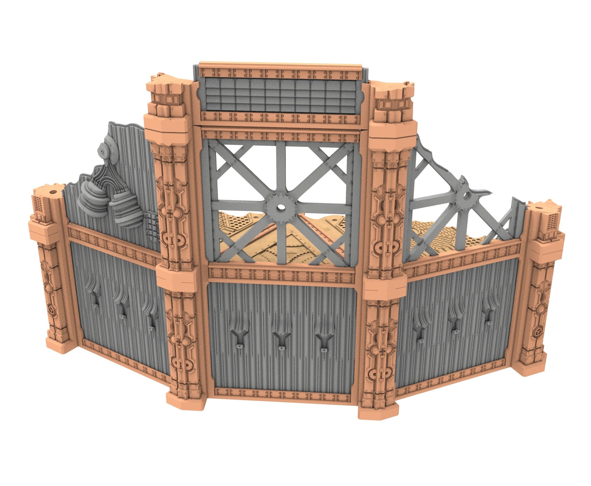 Military Ruined building printed in PLA and resin usable for warmachine, Damocles, One Page Rule, Firefight, infinity, scifi wargame...