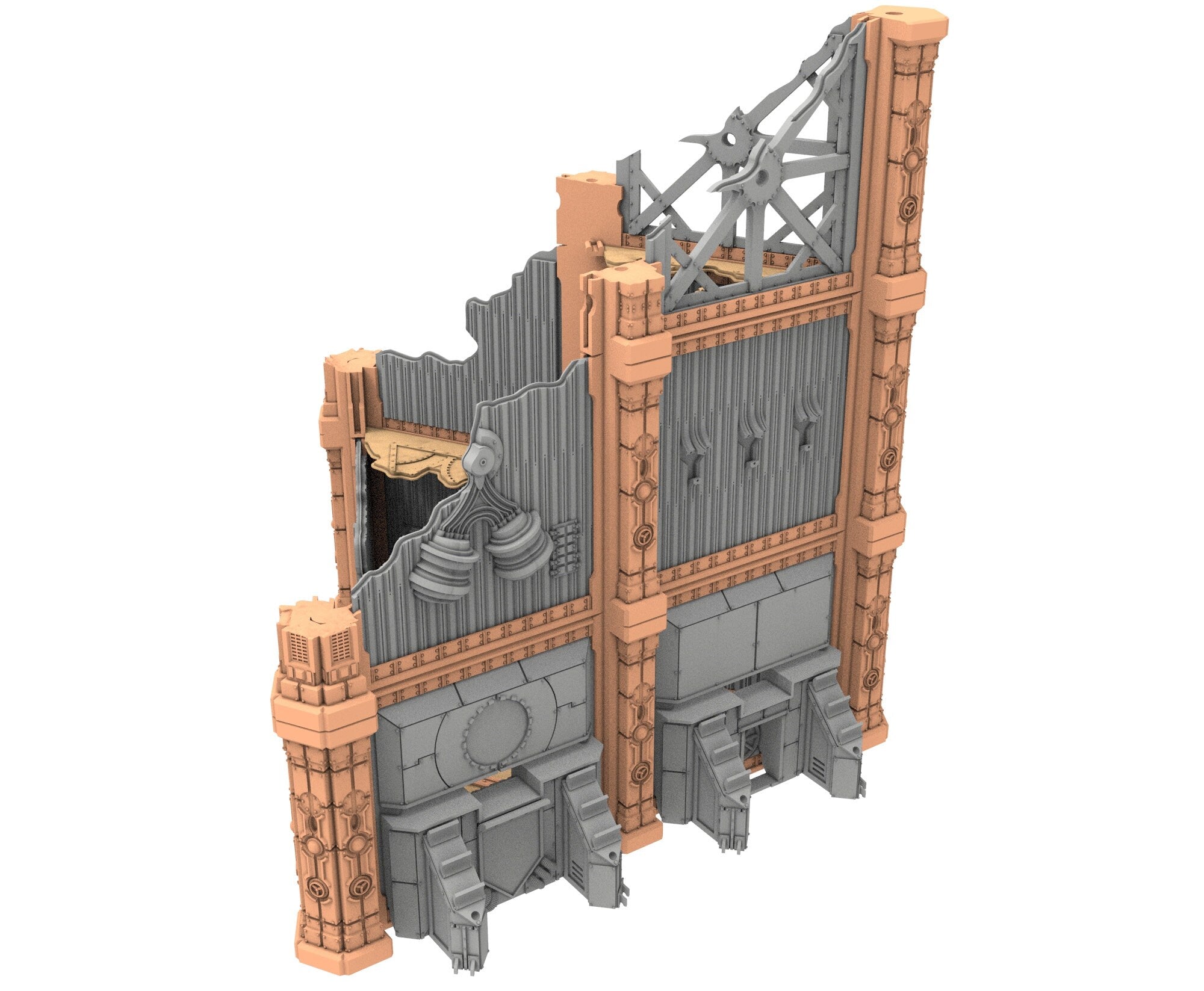 Military Ruined building printed in PLA and resin usable for warmachine, Damocles, One Page Rule, Firefight, infinity, scifi wargame...