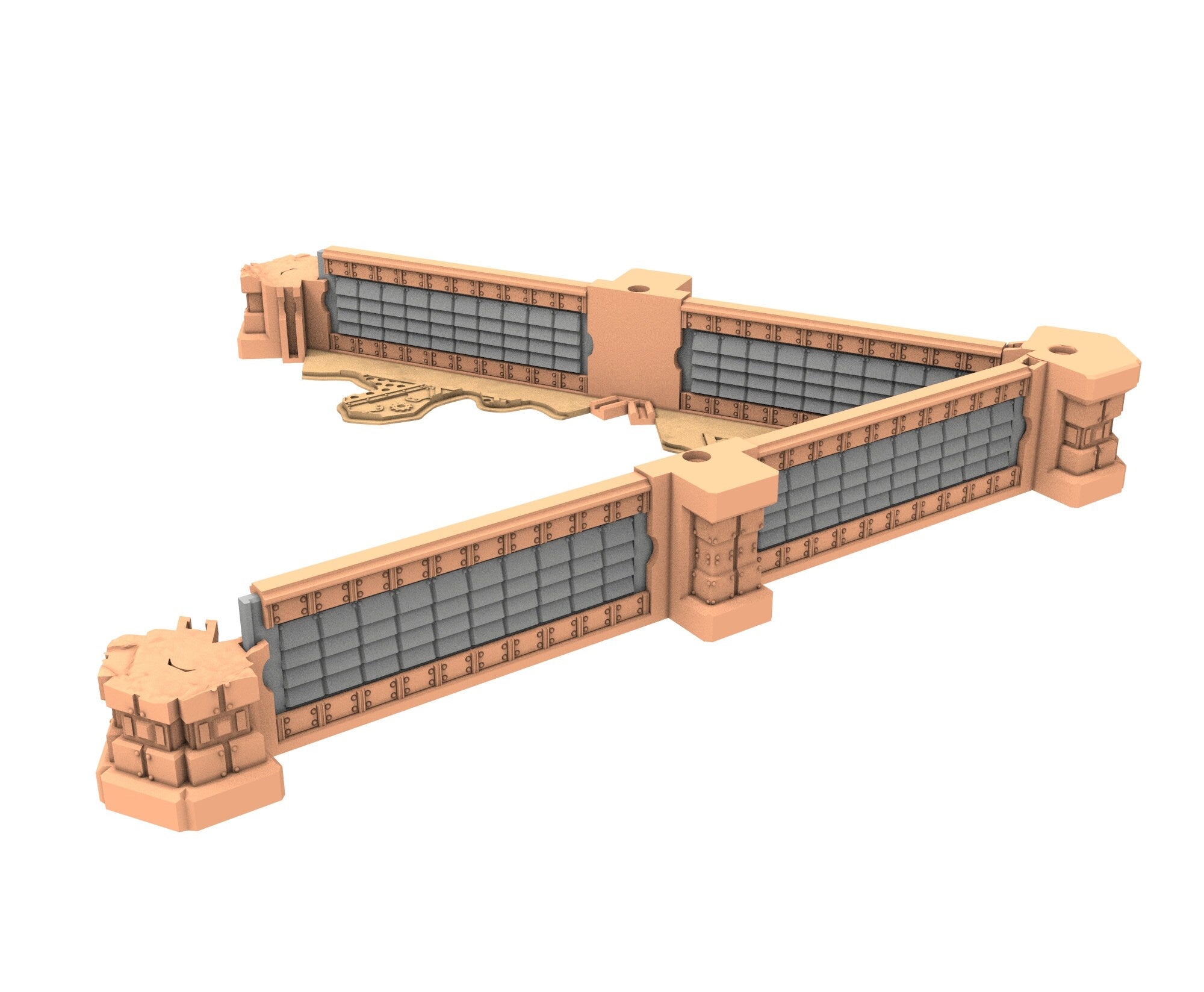 Military Ruined building printed in PLA and resin usable for warmachine, Damocles, One Page Rule, Firefight, infinity, scifi wargame...