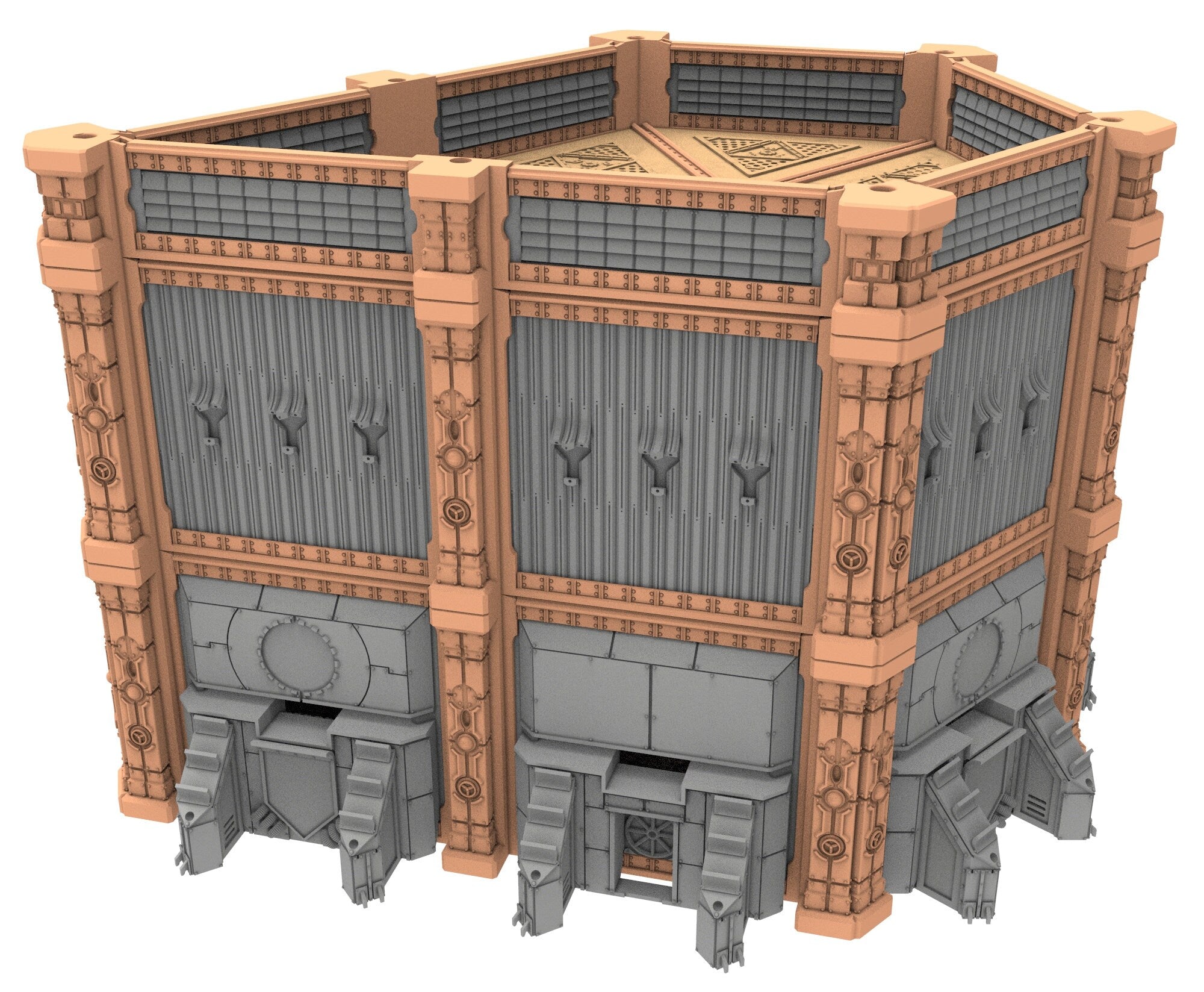 Military building printed in PLA and resin usable for warmachine, Damocles, One Page Rule, Firefight, infinity, scifi wargame...