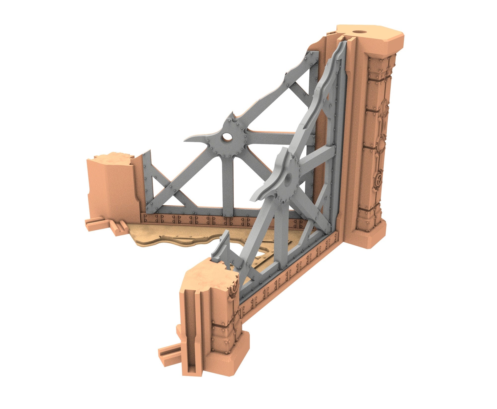 Military Ruined building printed in PLA and resin usable for warmachine, Damocles, One Page Rule, Firefight, infinity, scifi wargame...