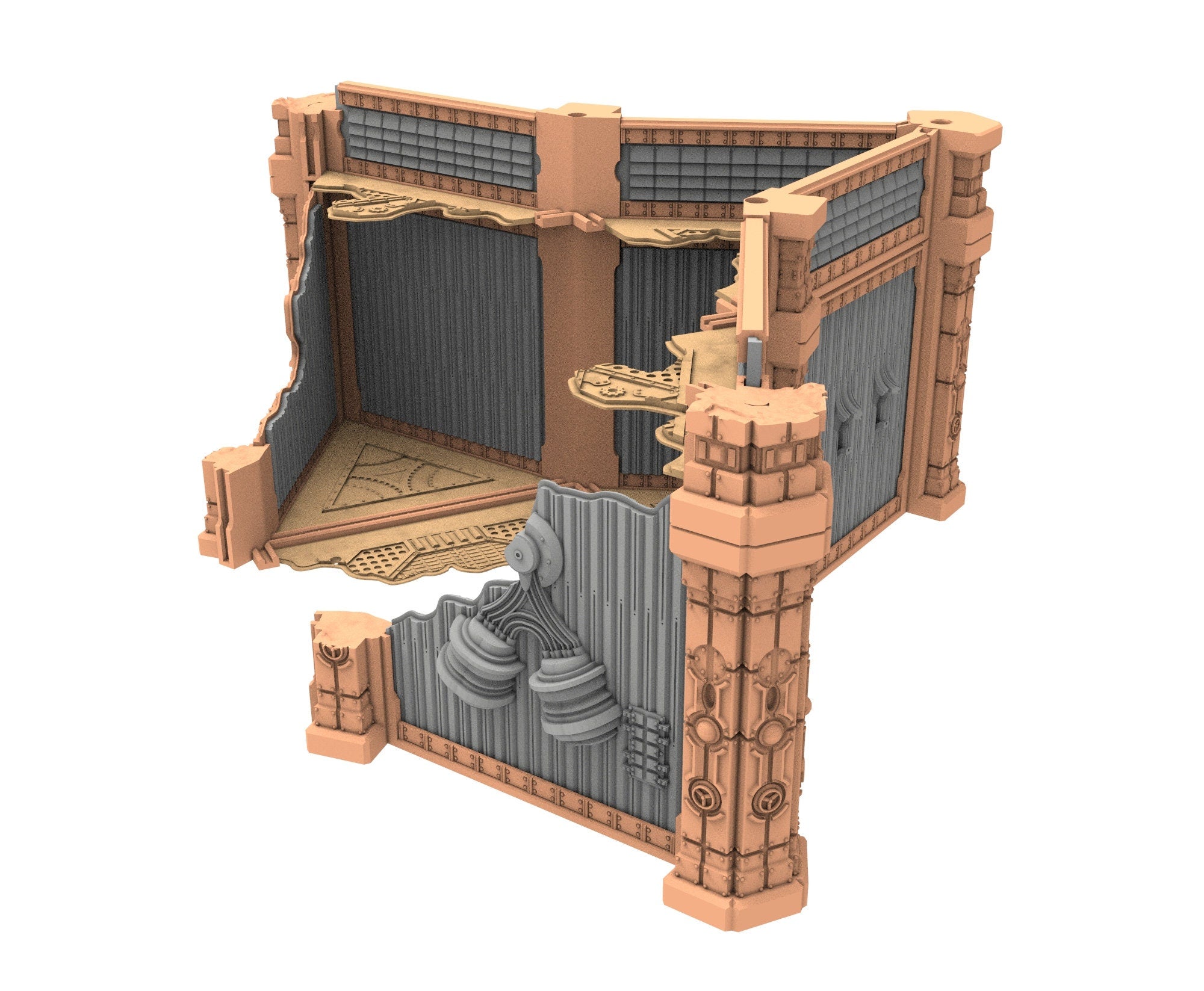 Military Ruined building printed in PLA and resin usable for warmachine, Damocles, One Page Rule, Firefight, infinity, scifi wargame...