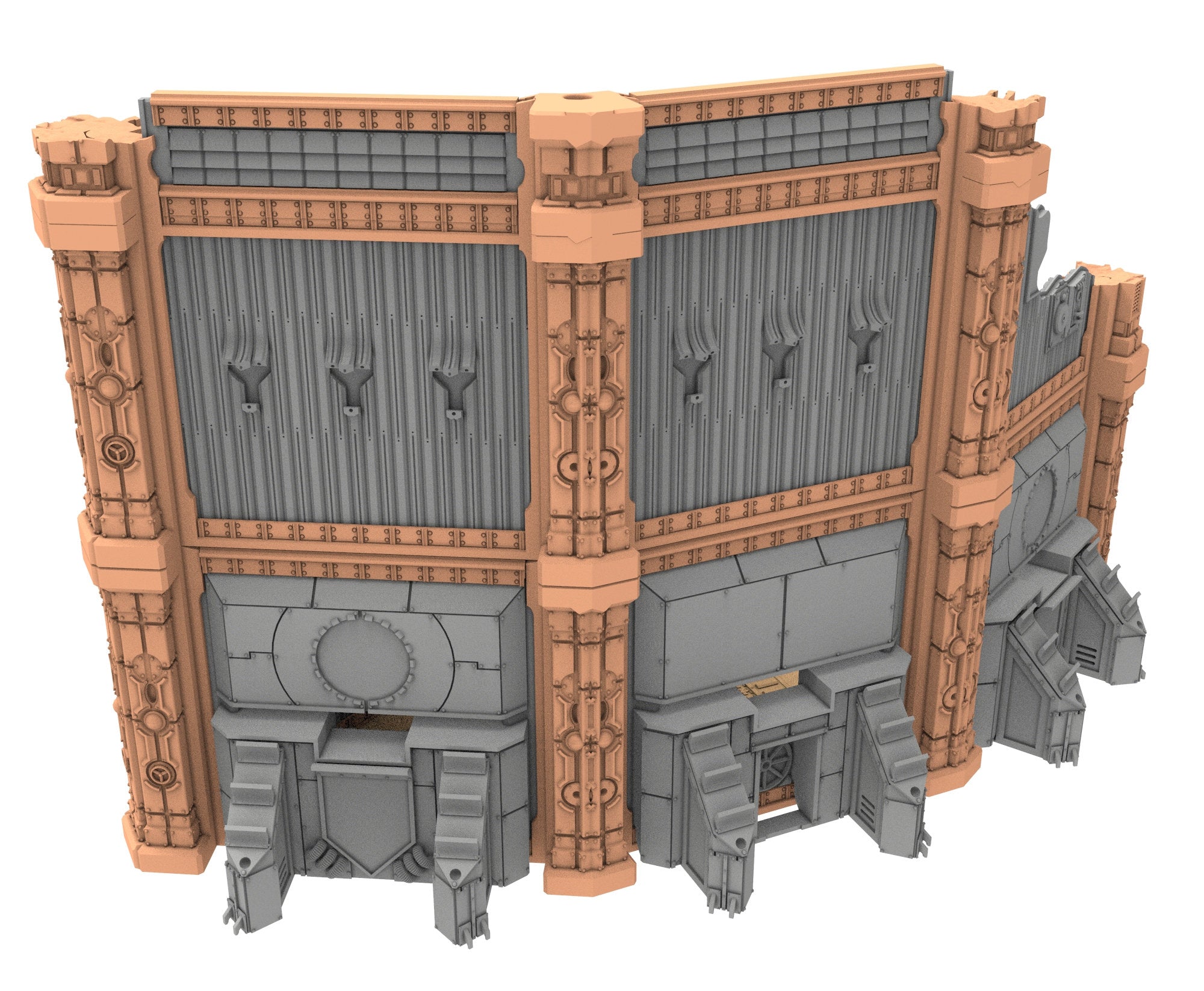 Military Ruined building printed in PLA and resin usable for warmachine, Damocles, One Page Rule, Firefight, infinity, scifi wargame...