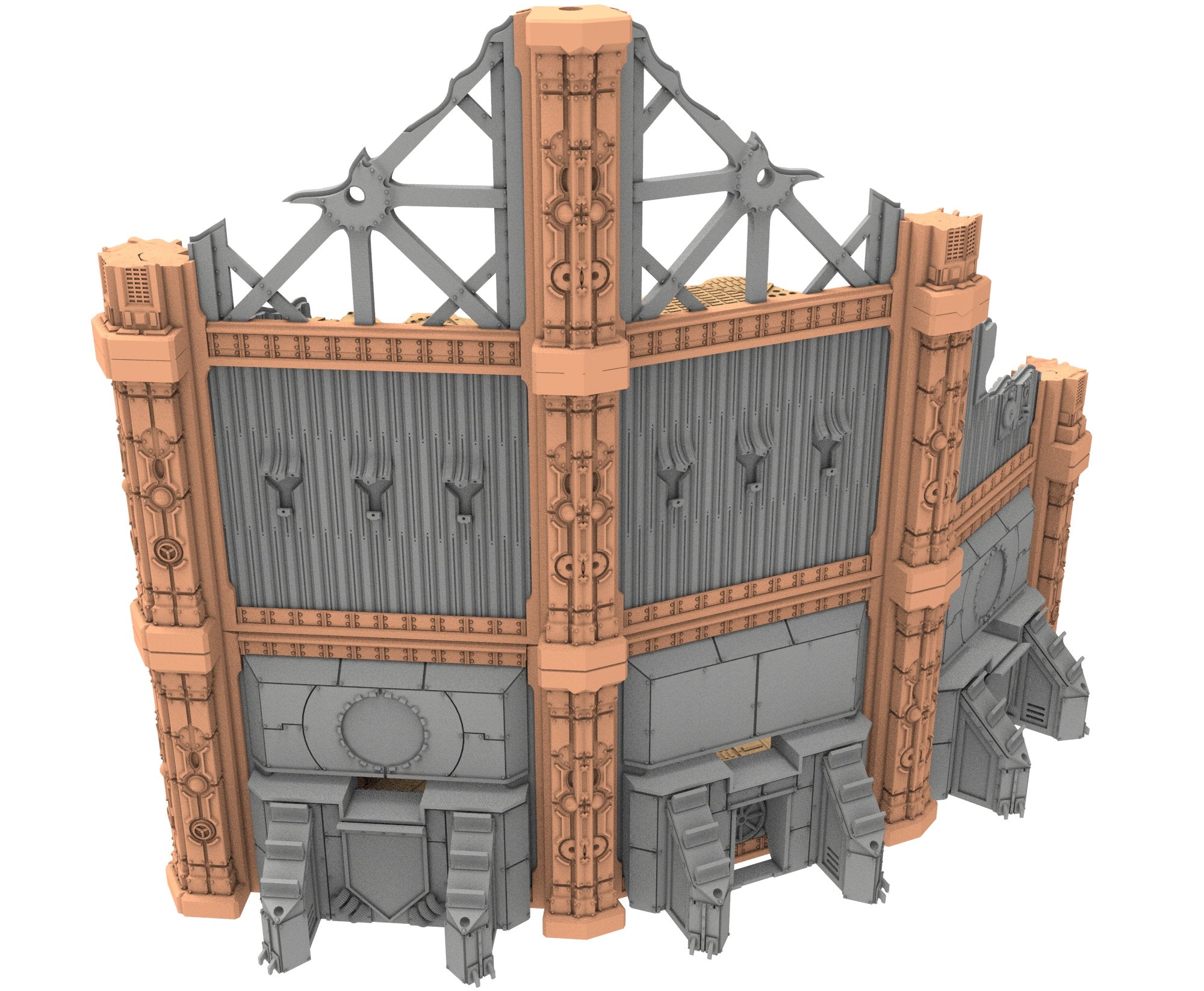 Military Ruined building printed in PLA and resin usable for warmachine, Damocles, One Page Rule, Firefight, infinity, scifi wargame...