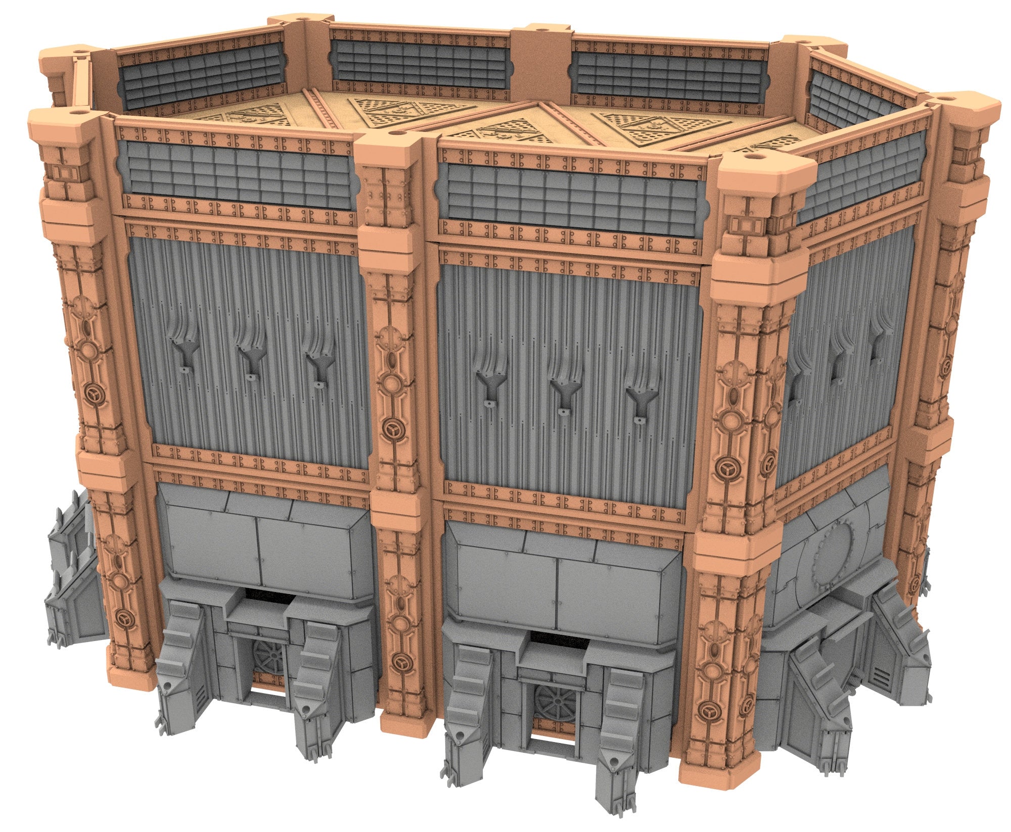 Military building printed in PLA and resin usable for warmachine, Damocles, One Page Rule, Firefight, infinity, scifi wargame...