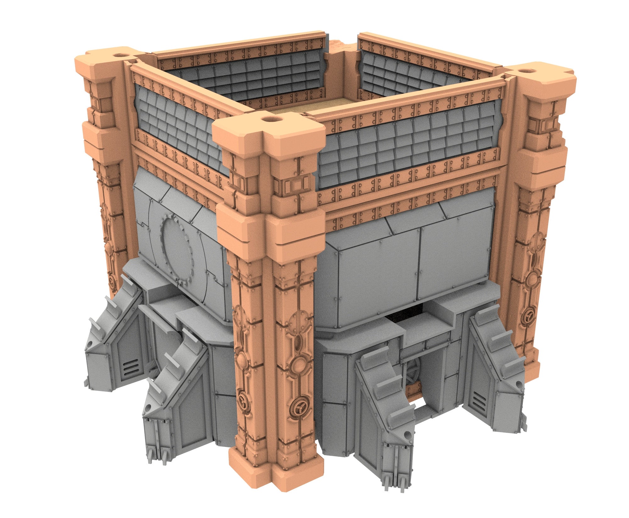 Military Ruined building printed in PLA and resin usable for warmachine, Damocles, One Page Rule, Firefight, infinity, scifi wargame...