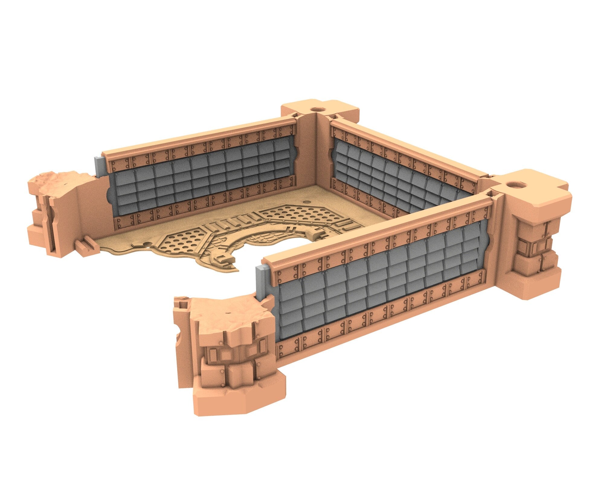 Military Ruined building printed in PLA and resin usable for warmachine, Damocles, One Page Rule, Firefight, infinity, scifi wargame...