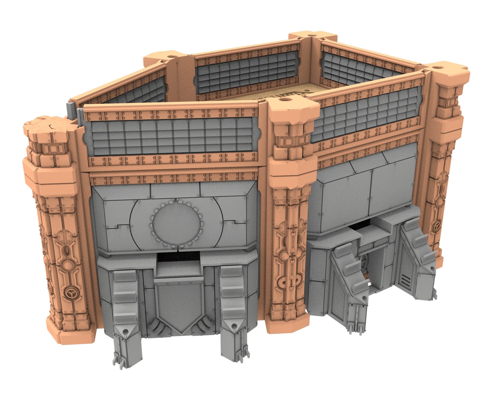 Military Ruined building printed in PLA and resin usable for warmachine, Damocles, One Page Rule, Firefight, infinity, scifi wargame...