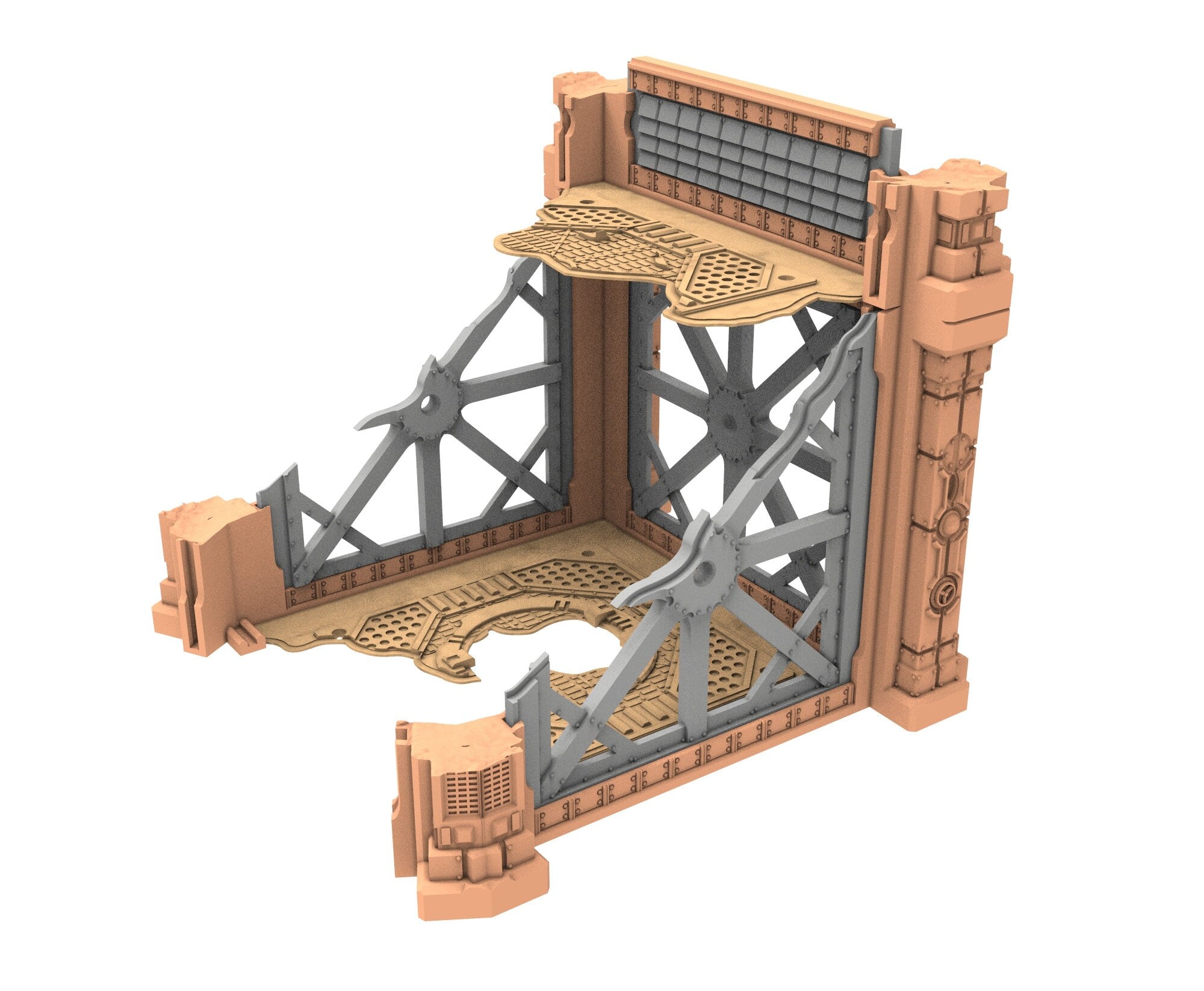 Military Ruined building printed in PLA and resin usable for warmachine, Damocles, One Page Rule, Firefight, infinity, scifi wargame...