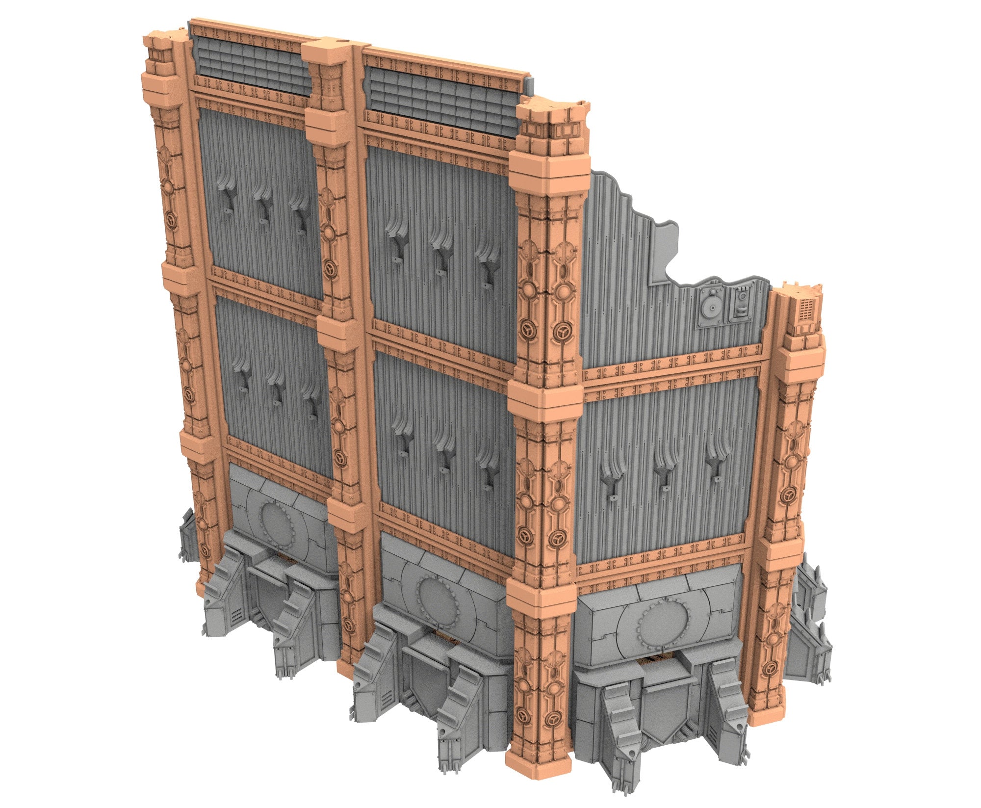 Military Ruined building printed in PLA and resin usable for warmachine, Damocles, One Page Rule, Firefight, infinity, scifi wargame...